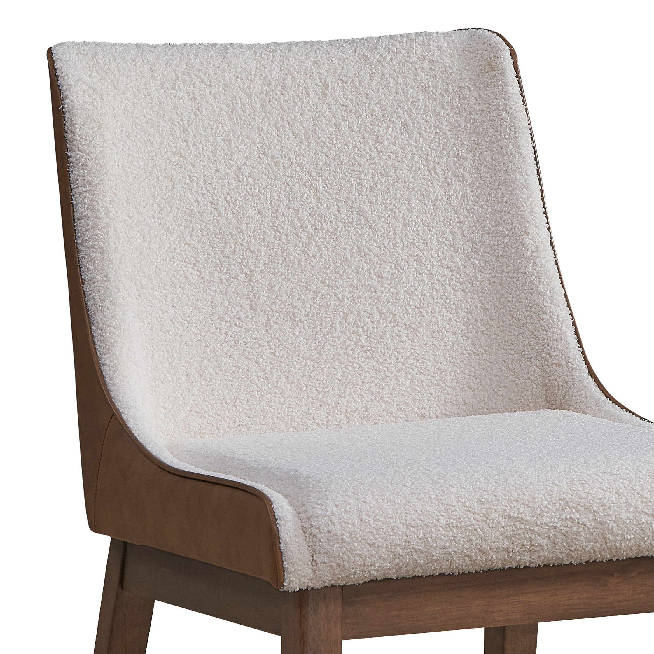 White and Brown Side Chair (Set of 2)