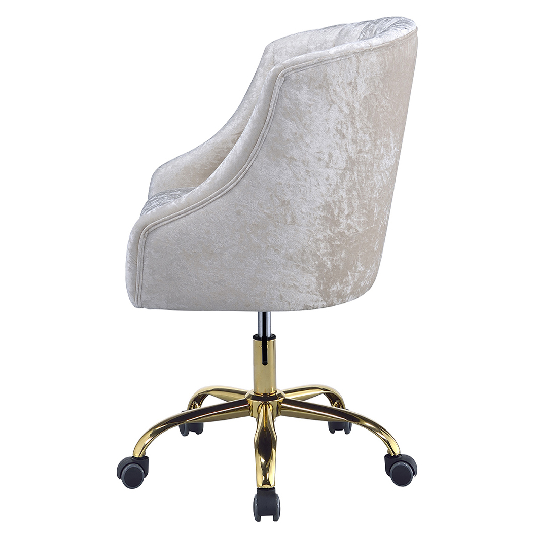 Vintage Cream and Gold Tufted Back Office Chair