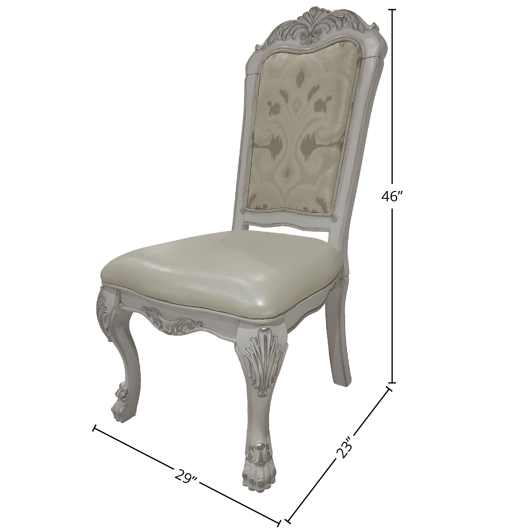 Ivory and Bone White Tufted Side Chair (Set of 2)