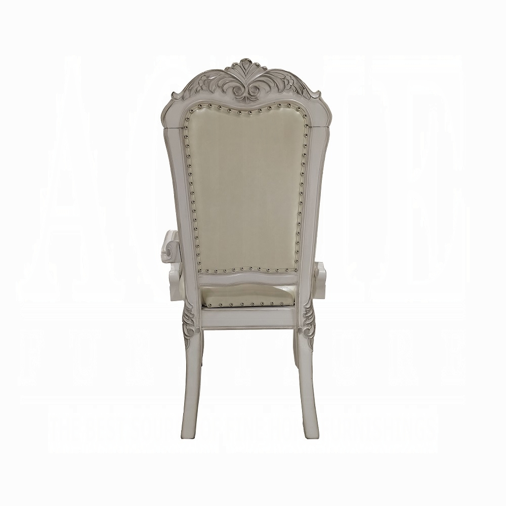 Ivory and Bone White Tufted Arm Chair (Set of 2)