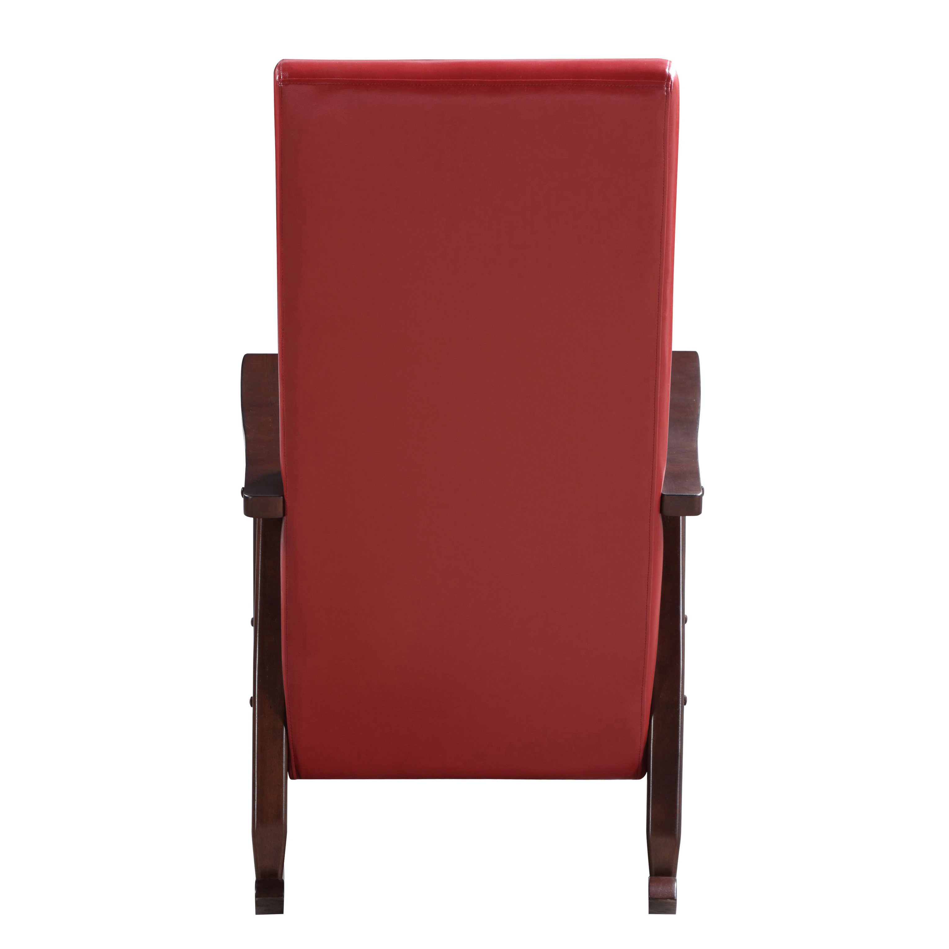 Red and Espresso Tight Cushion Rocking Chair