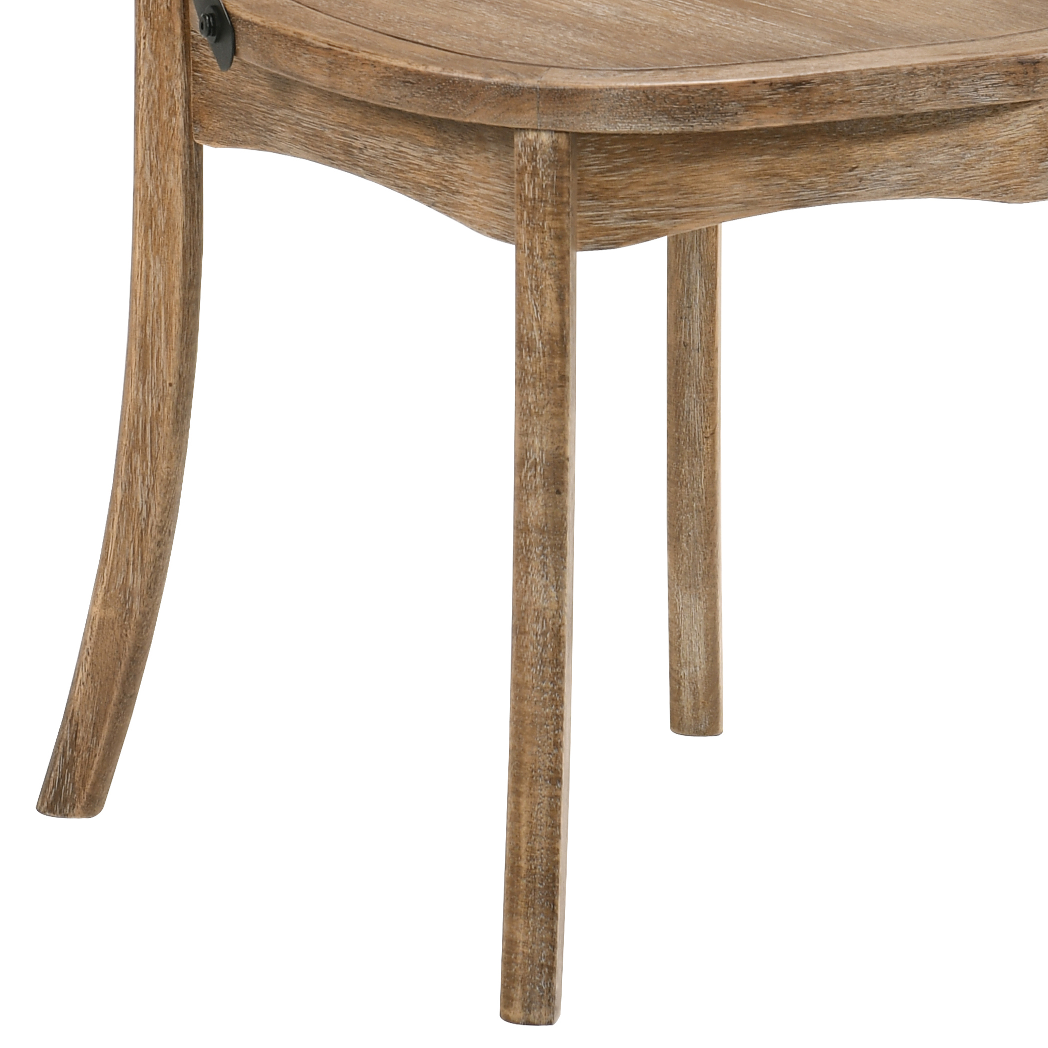 Rustic Oak Side Chair with Cross Back (Set of 2)