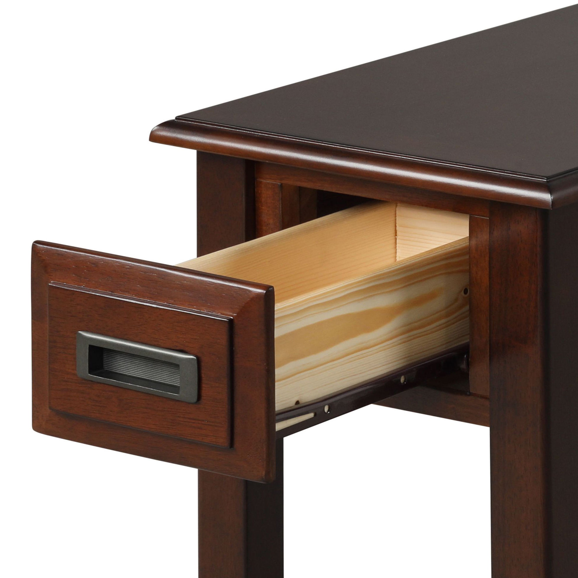 Dark Cherry 1-Drawer Accent Table with Shelf