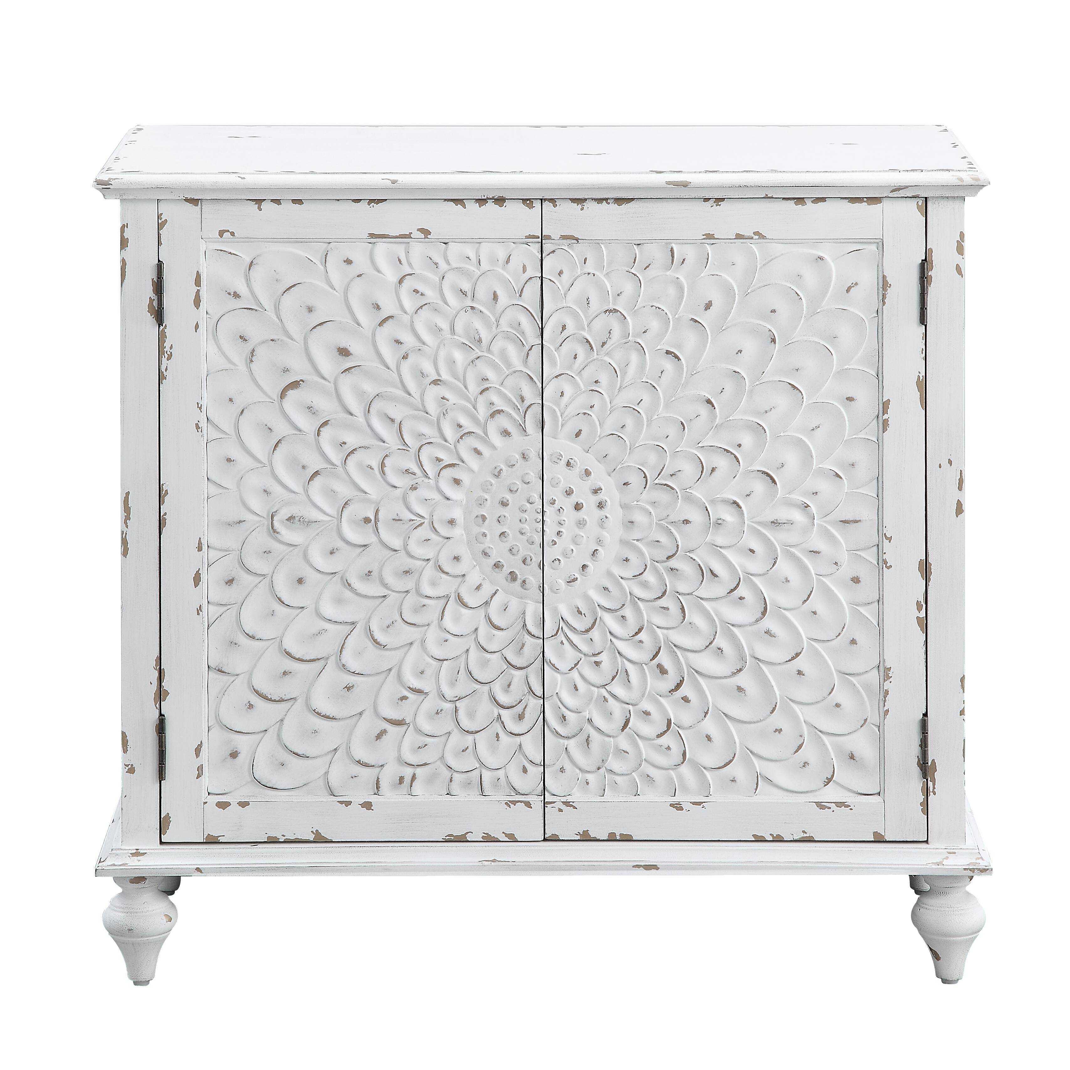 Antique White 2-Door Console Cabinet