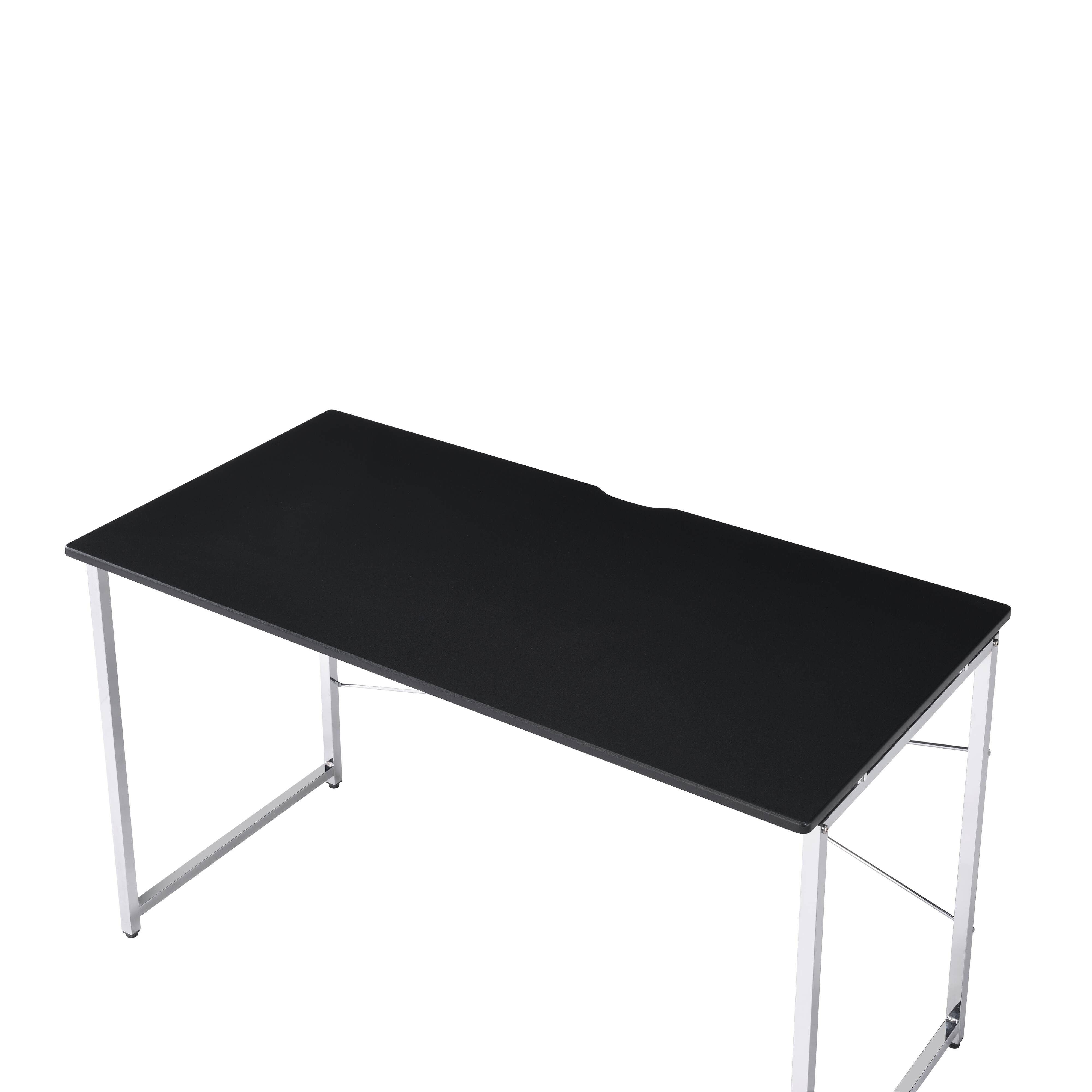 Black and Chrome Writing Desk with Sled Base