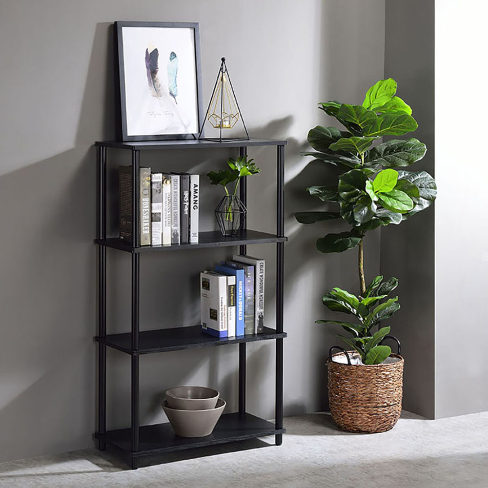 Black Bookshelf with 4 Shelf