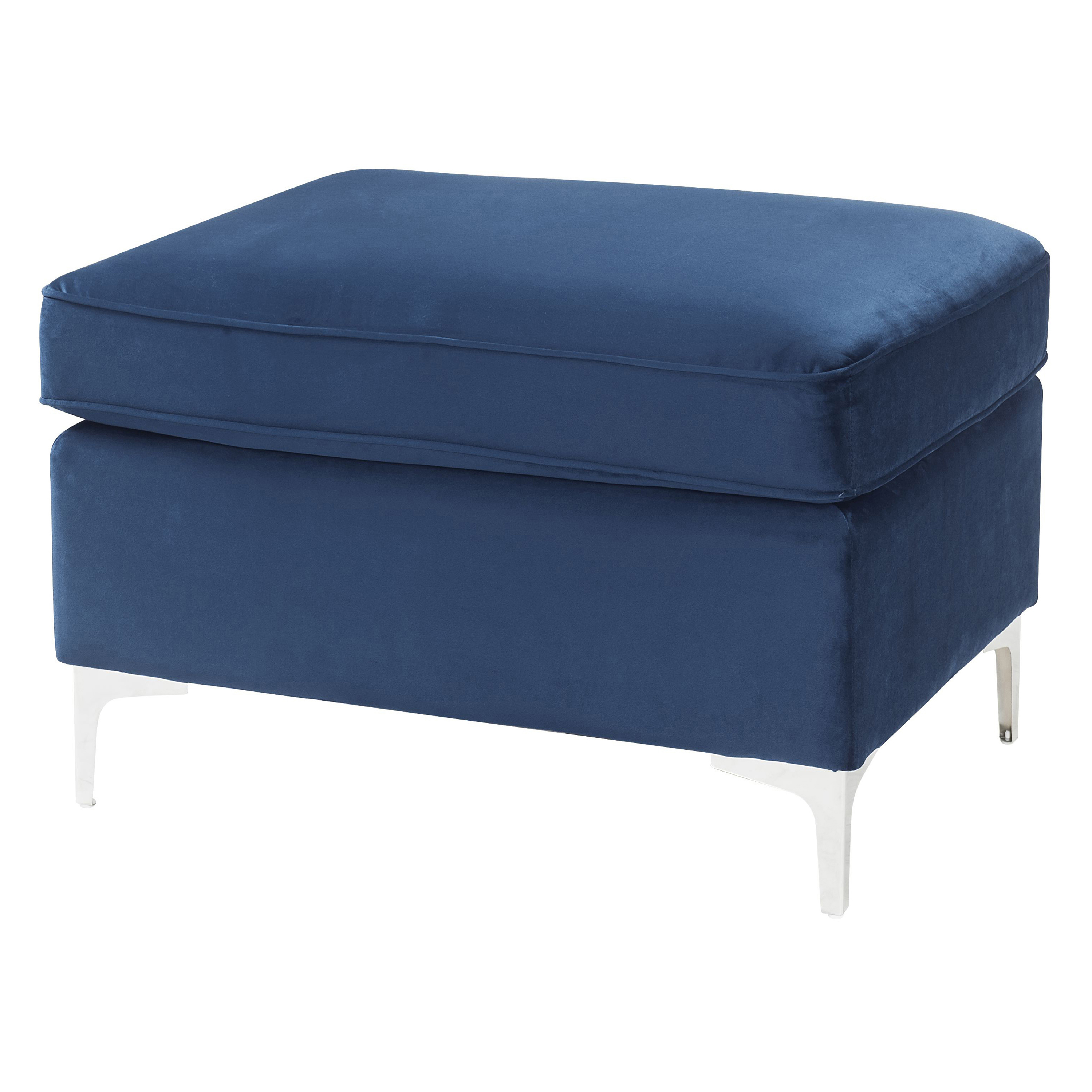 Blue Rectangle Ottoman