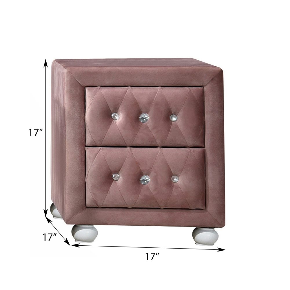 Pink 2-Drawer Nightstand