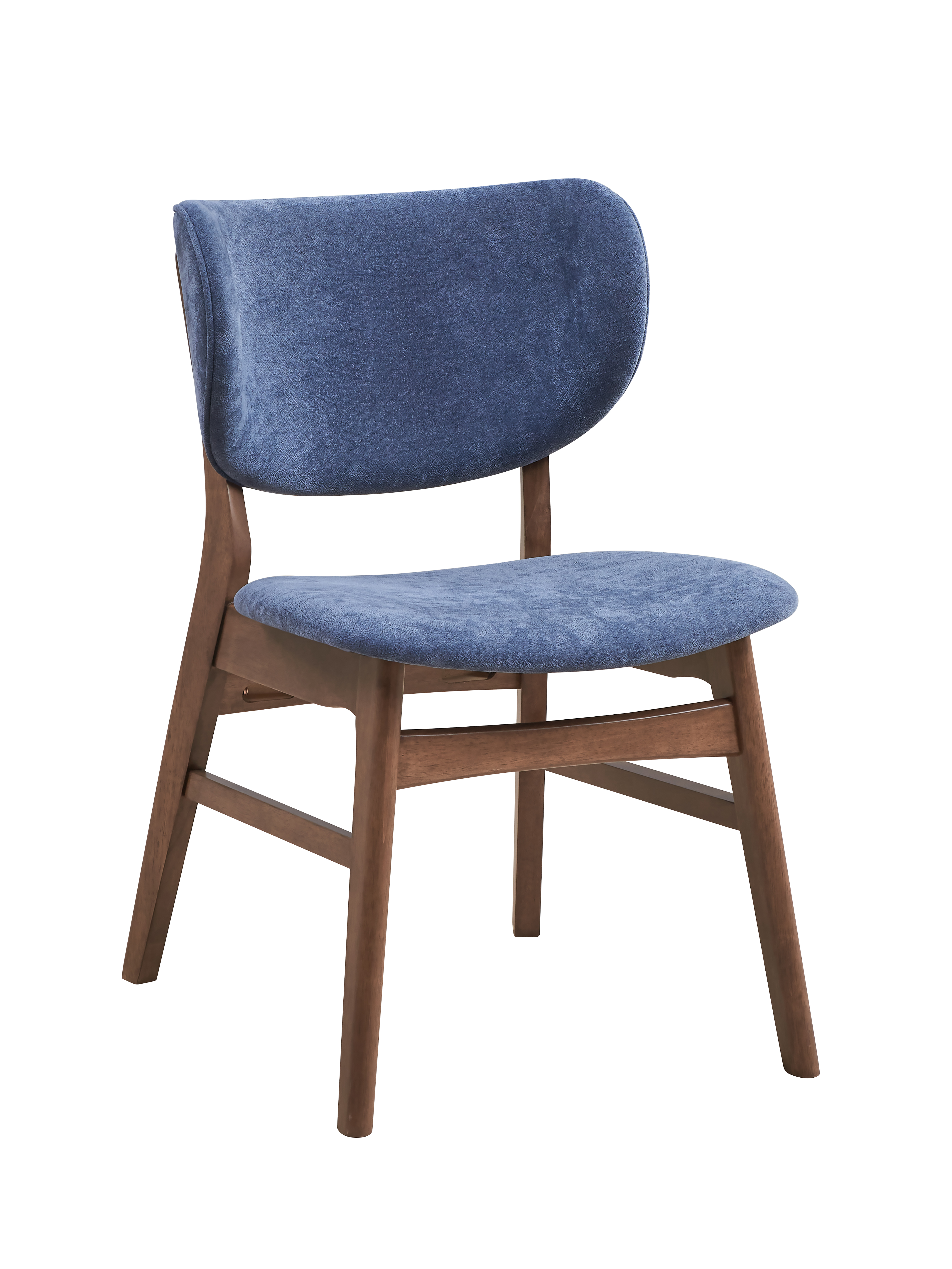 Blue and Walnut Padded Side Chair (Set of 2)