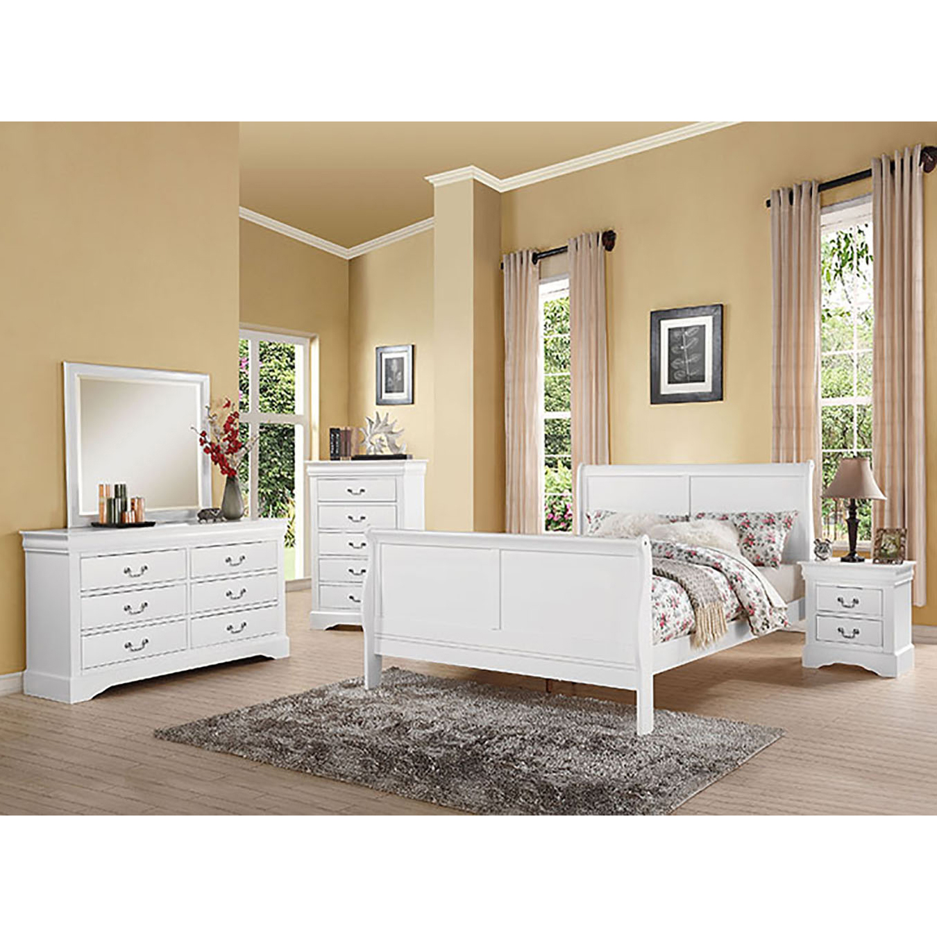 White 2-Drawer Nightstand