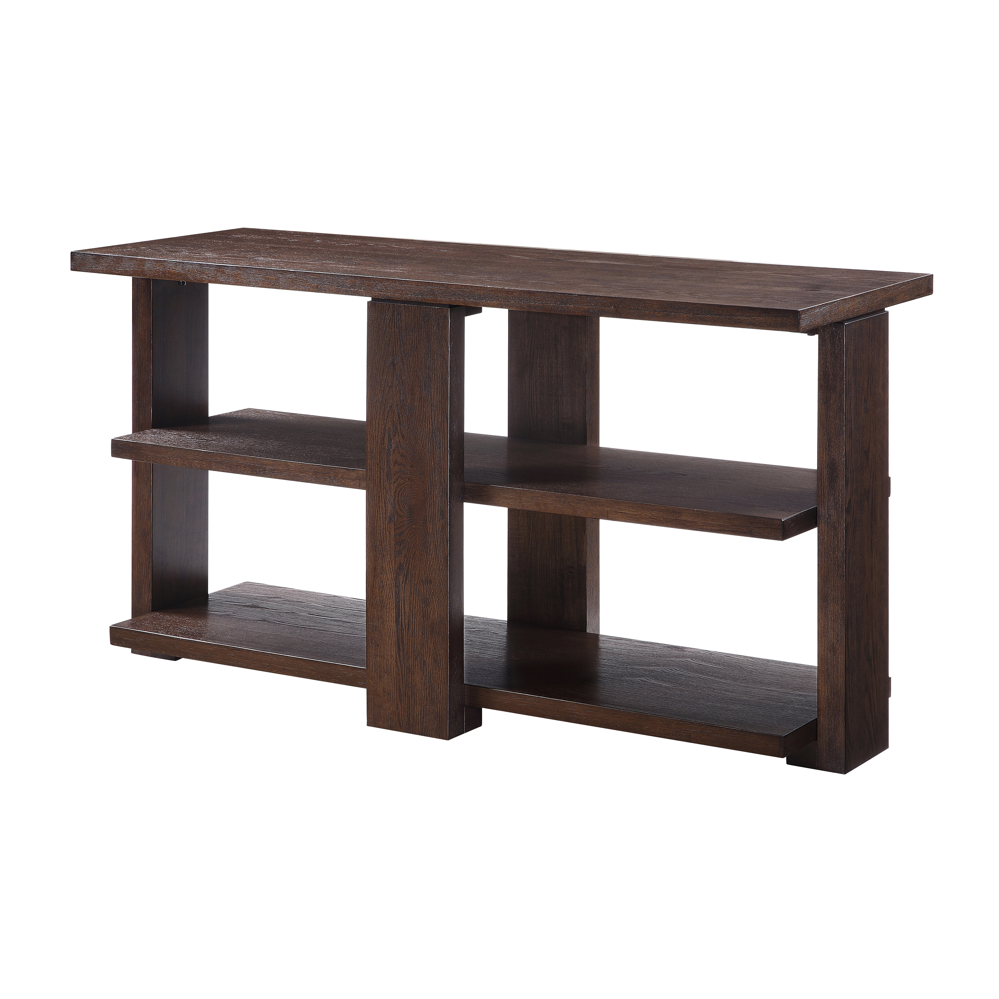 Walnut Sofa Table with 2-Shelf