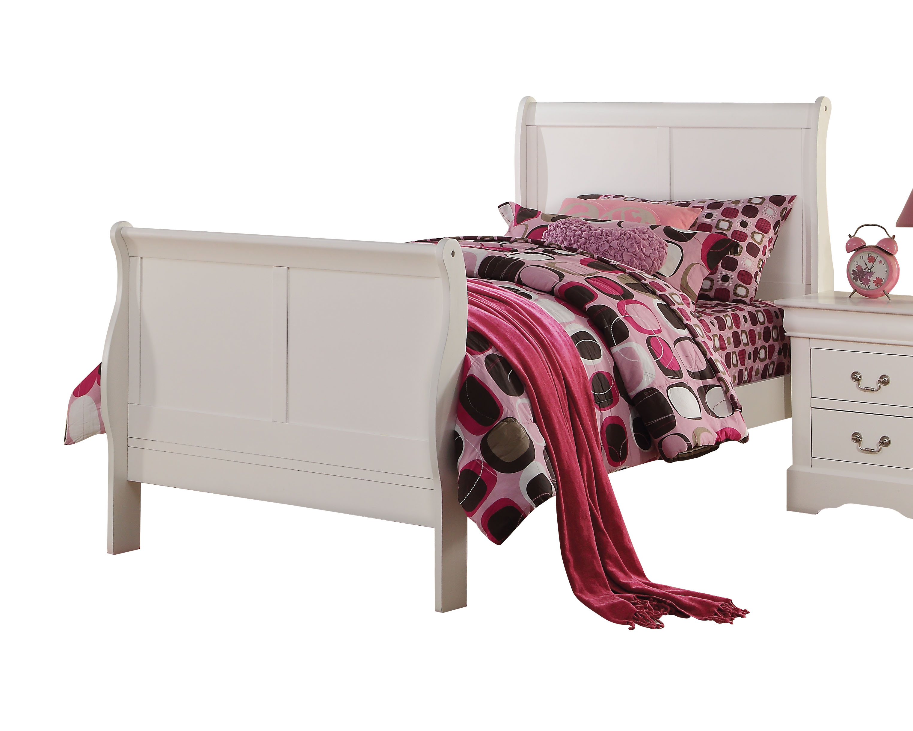 White Full Sleigh Bed