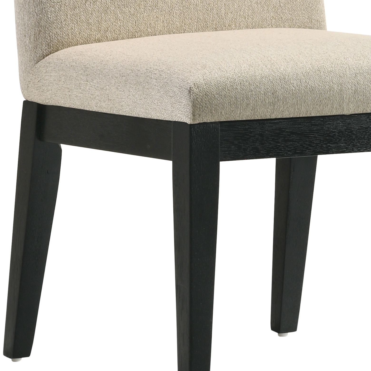 Beige and Black Padded Side Chair (Set of 2)