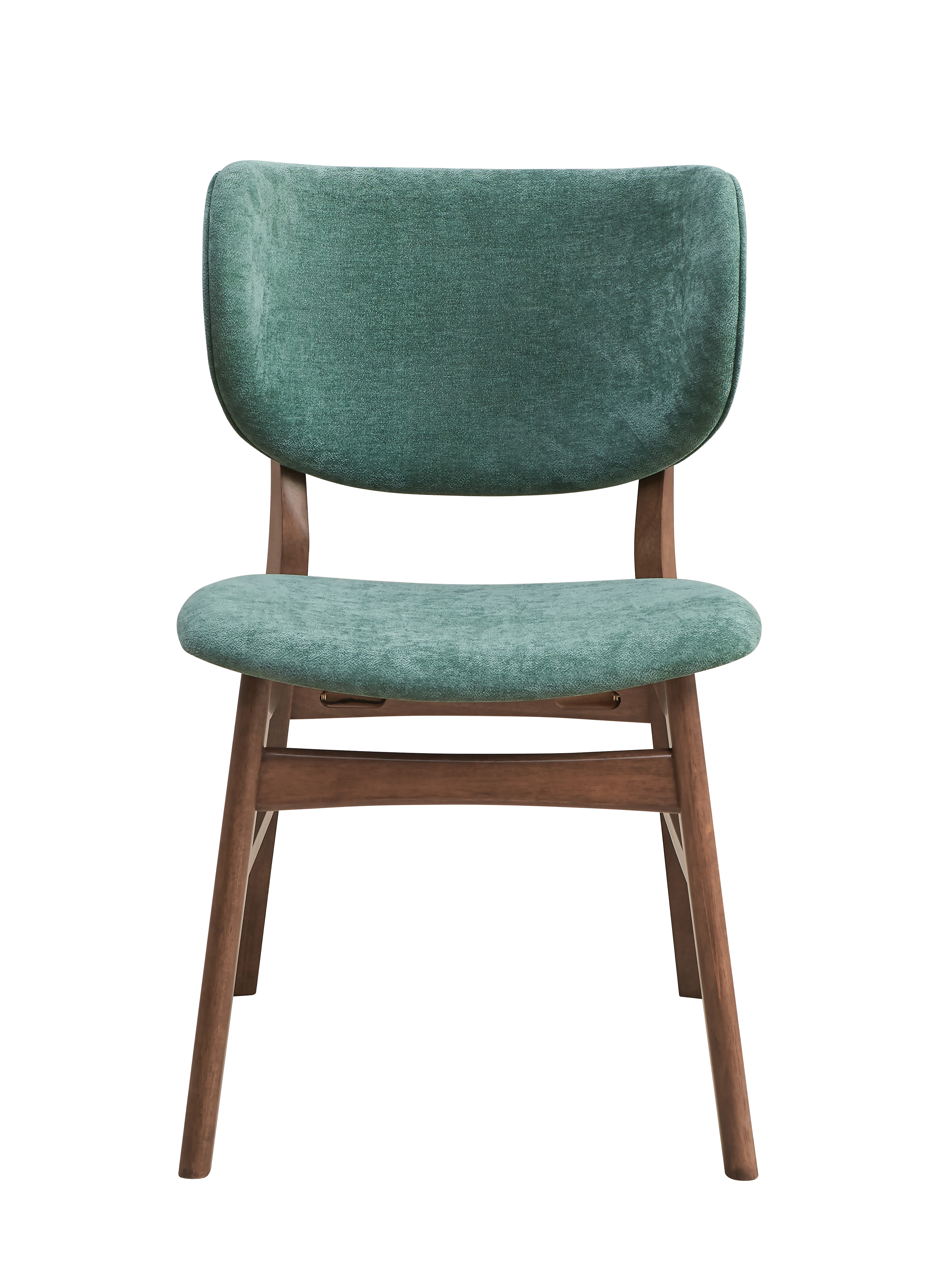 Green and Walnut Padded Side Chair (Set of 2)