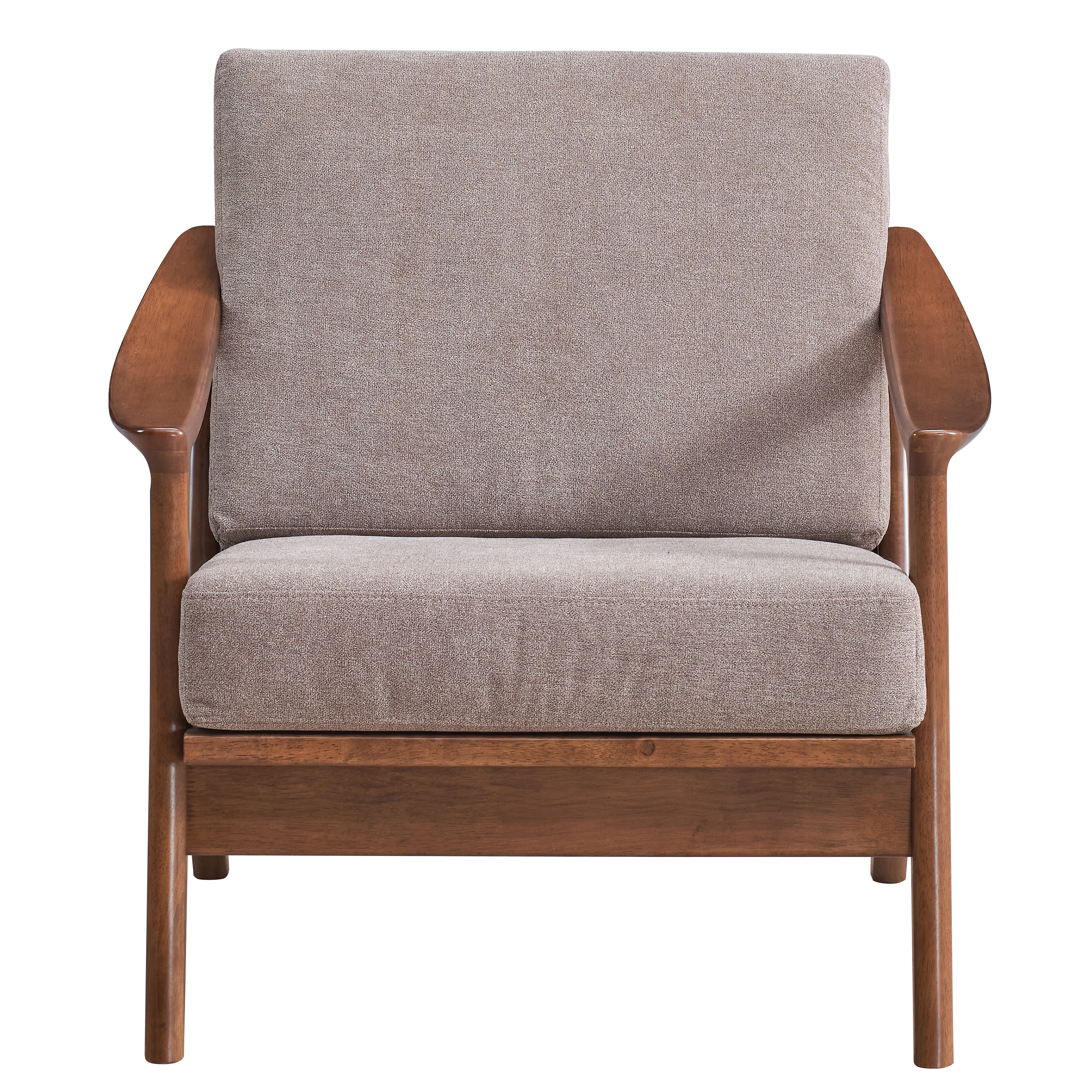 Light Brown And Brown Accent Chair with Removable Cushion