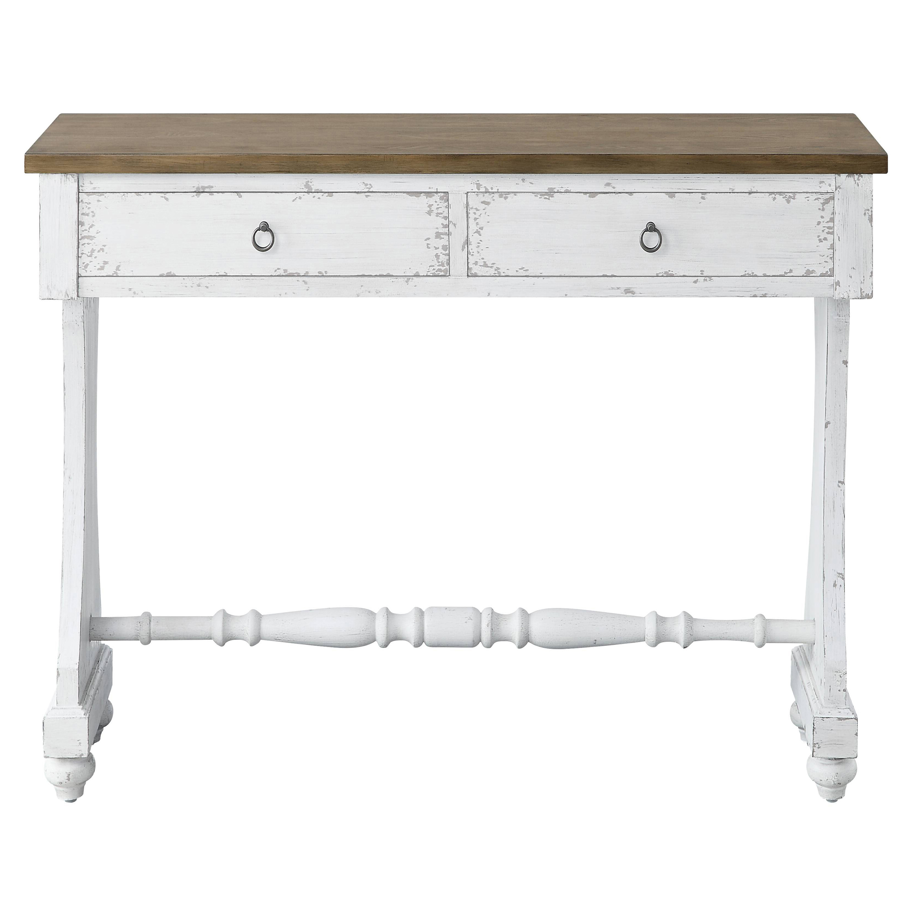 Antique White 2-drawer Console Table