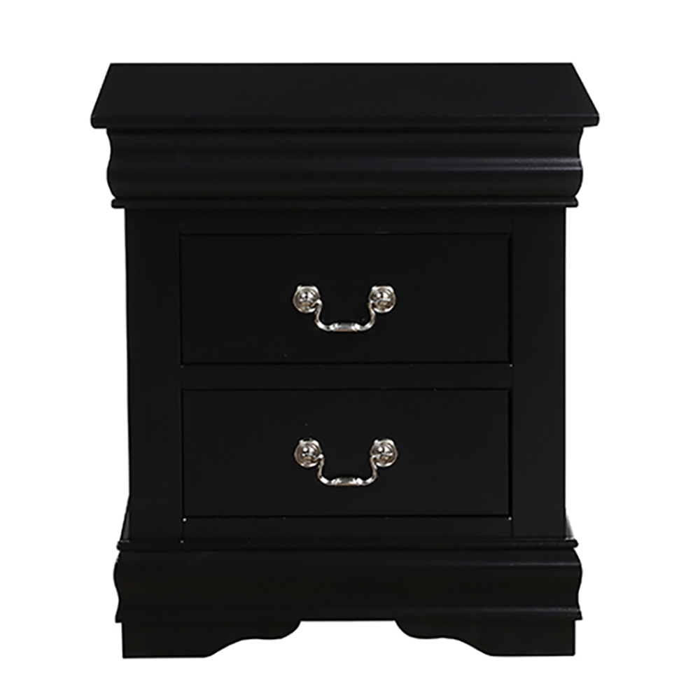 Black 2-drawer Nightstand