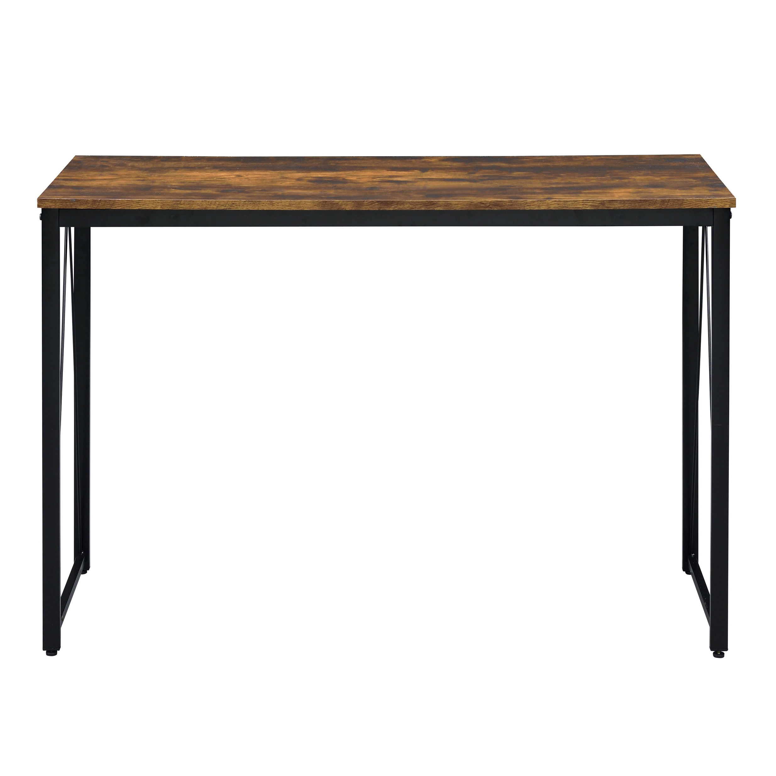 Weathered Oak and Black 47.5" Writing Desk with Metal Sled Base