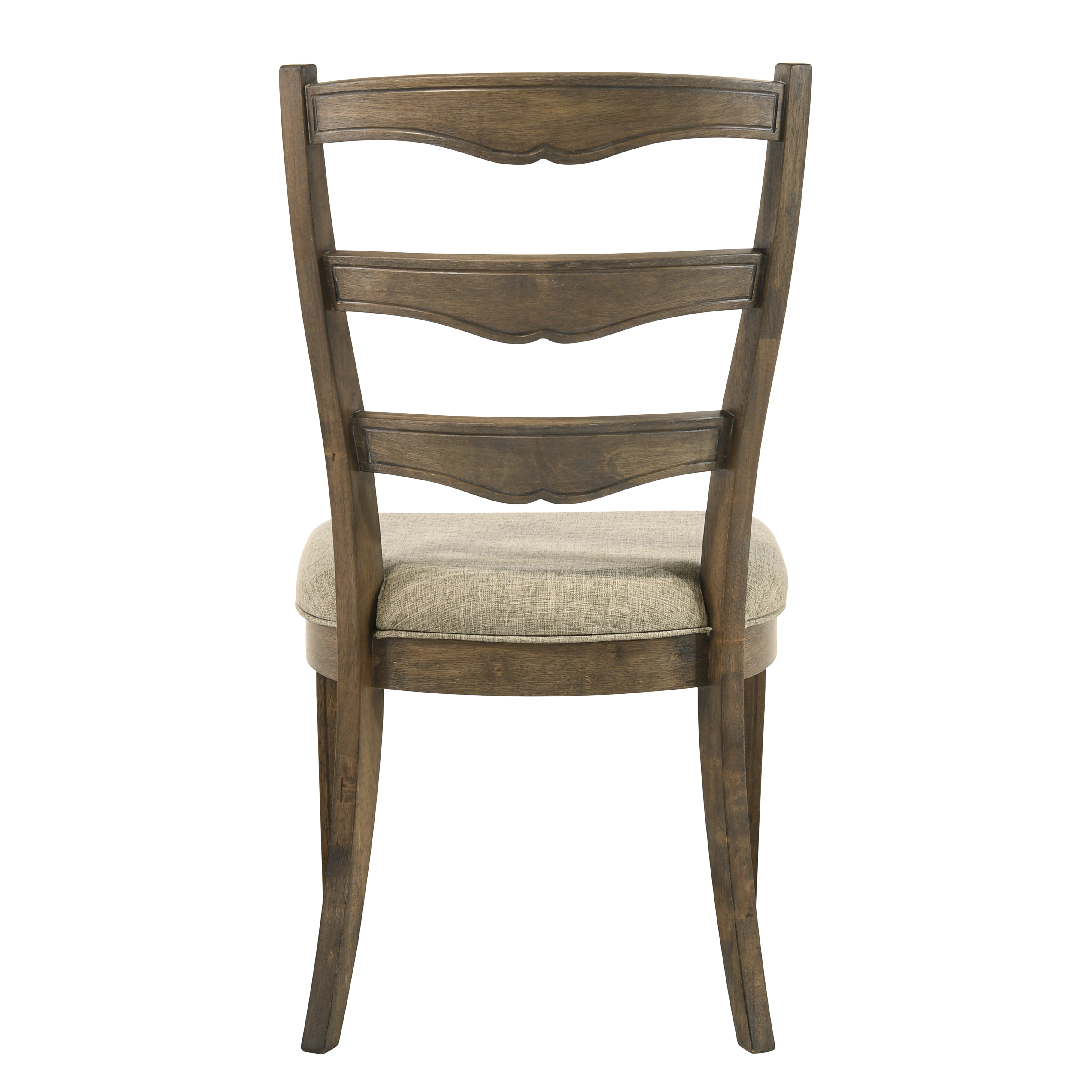 Beige and Weathered Oak Side Chair with Ladder Back (Set of 2)