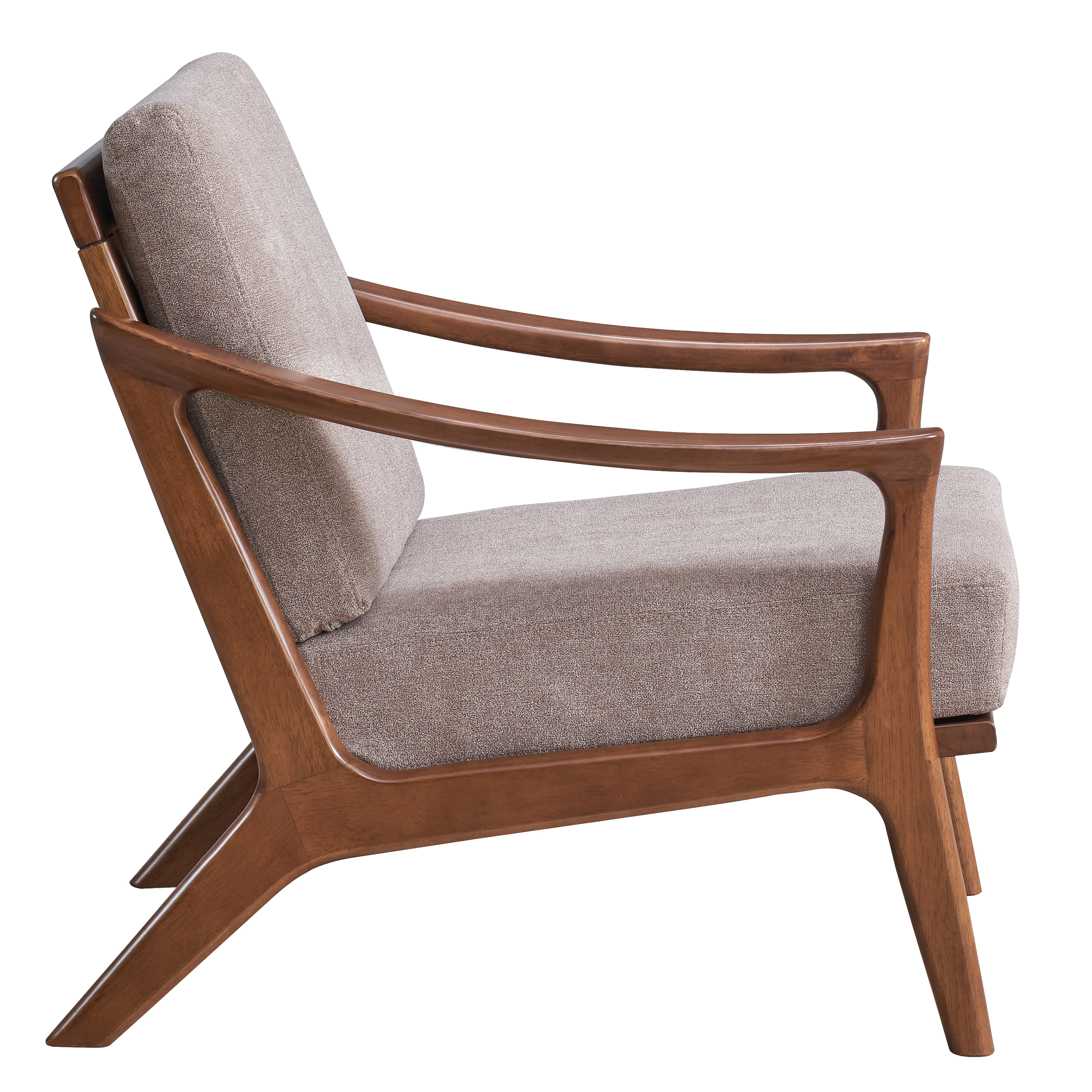 Light Brown And Brown Accent Chair with Removable Cushion