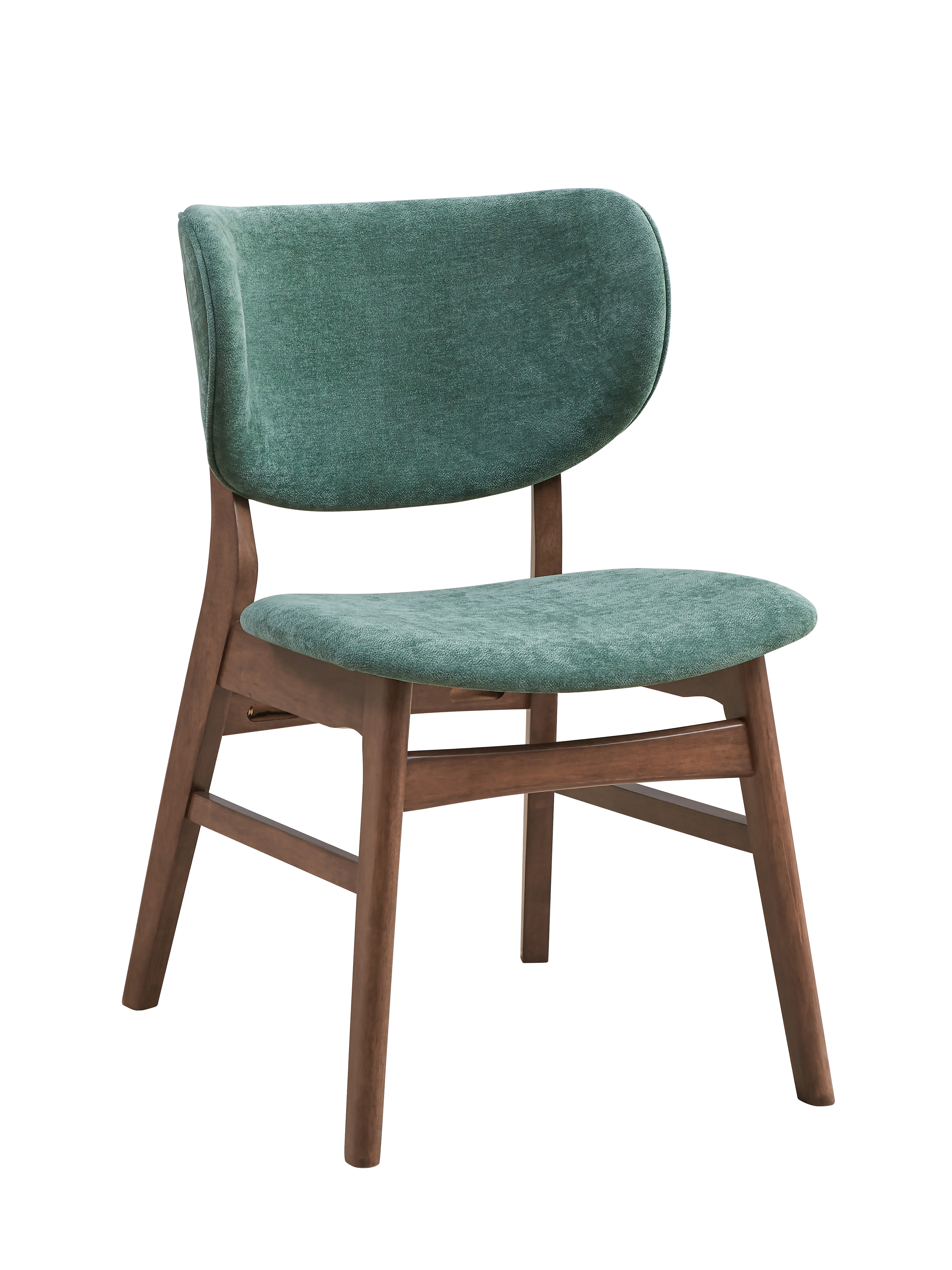 Green and Walnut Padded Side Chair (Set of 2)