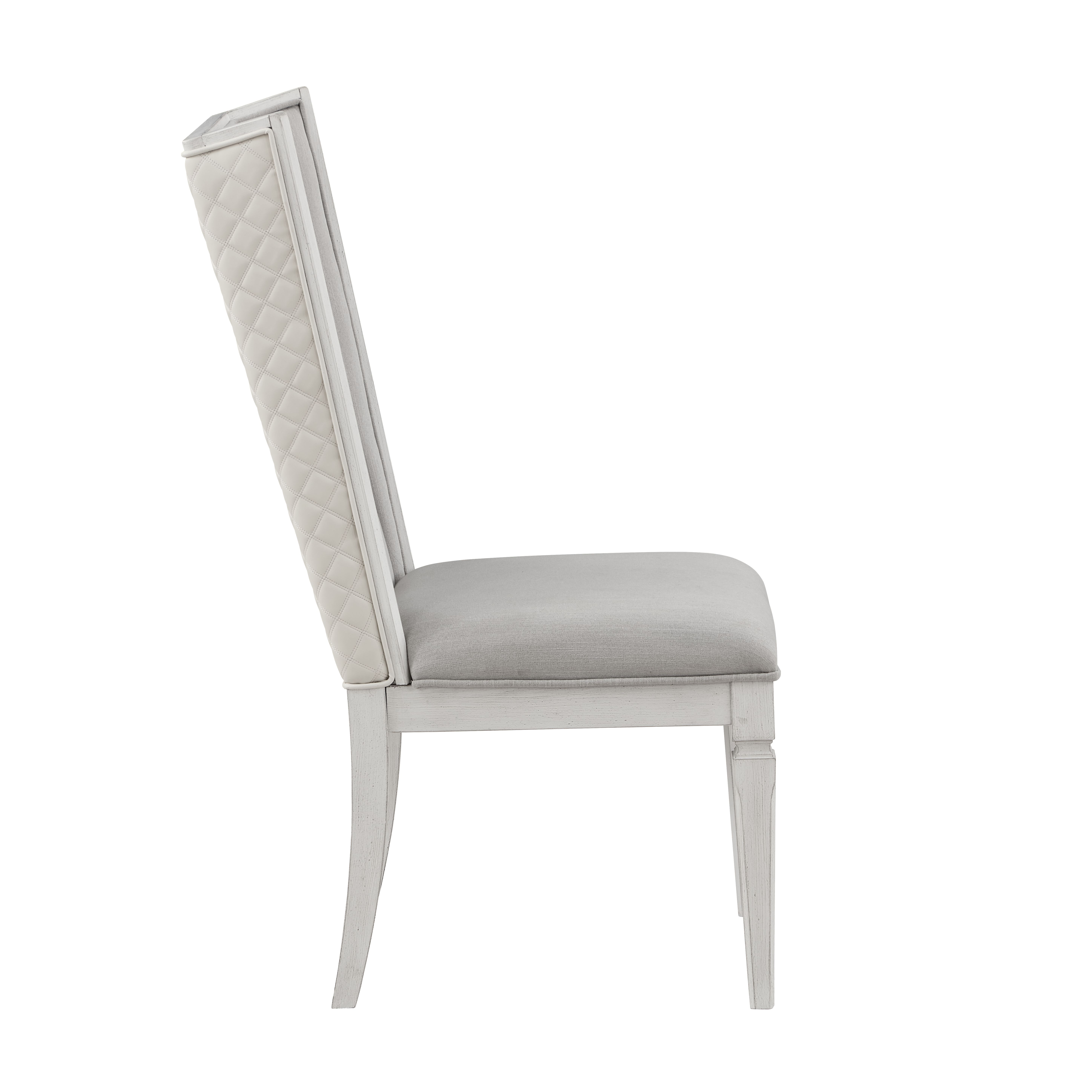 Light Grey and Weathered White Padded Side Chair (Set of 2)