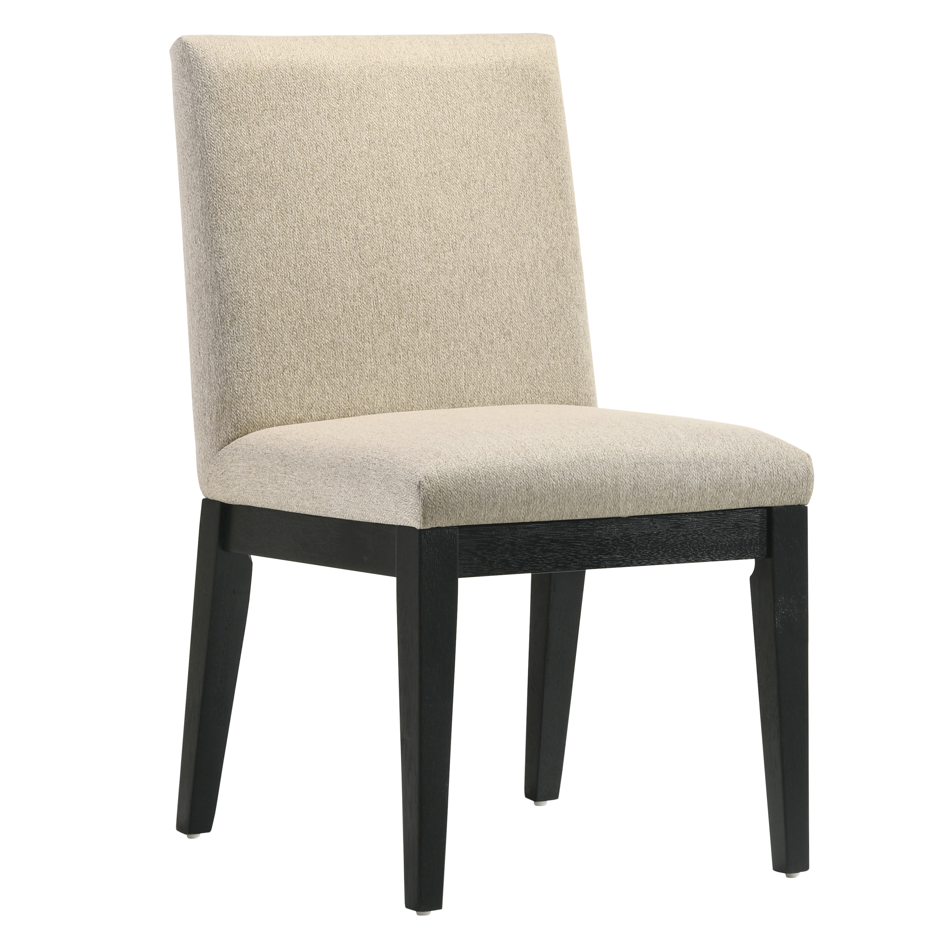 Beige and Black Padded Side Chair (Set of 2)