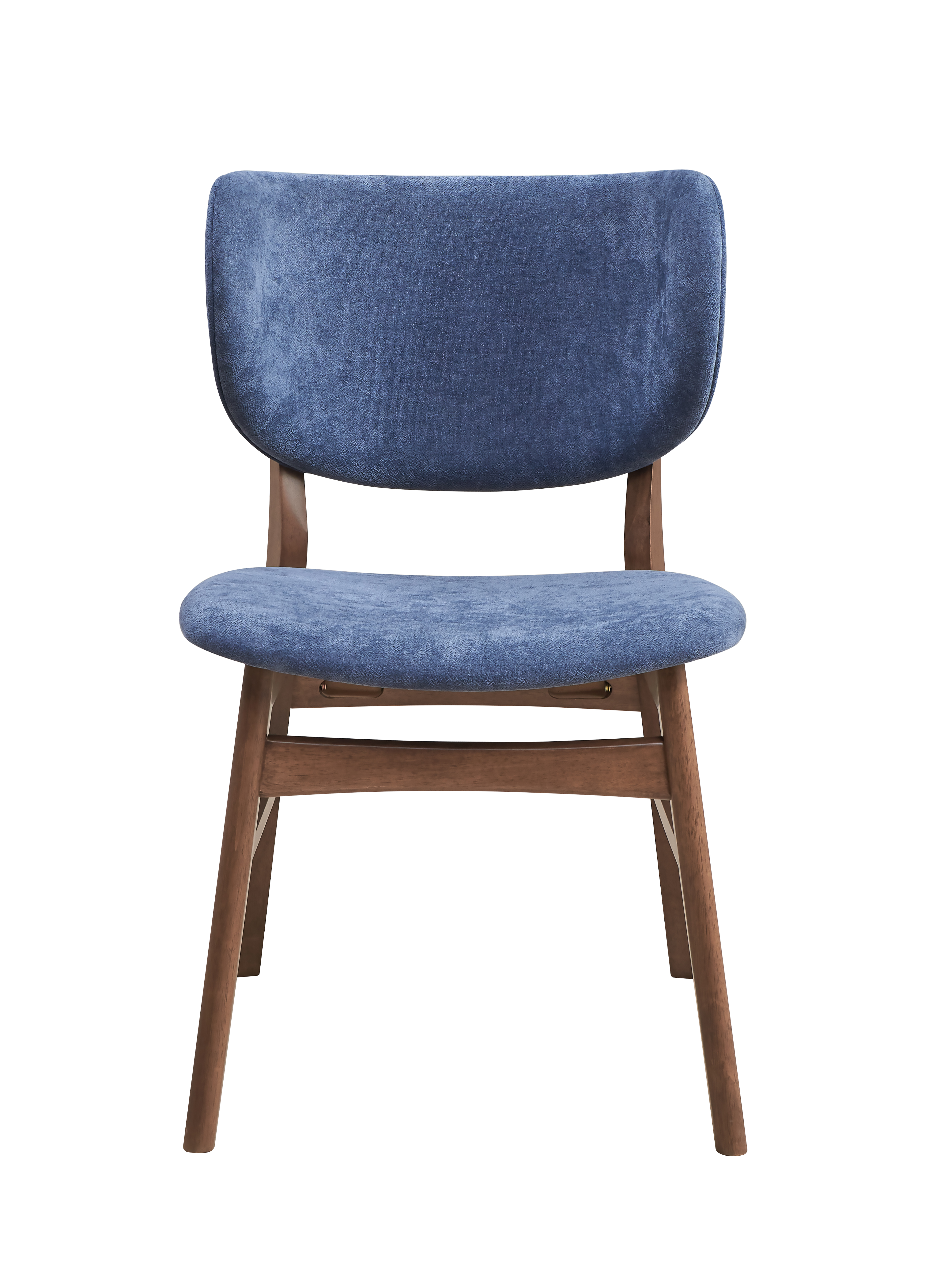 Blue and Walnut Padded Side Chair (Set of 2)