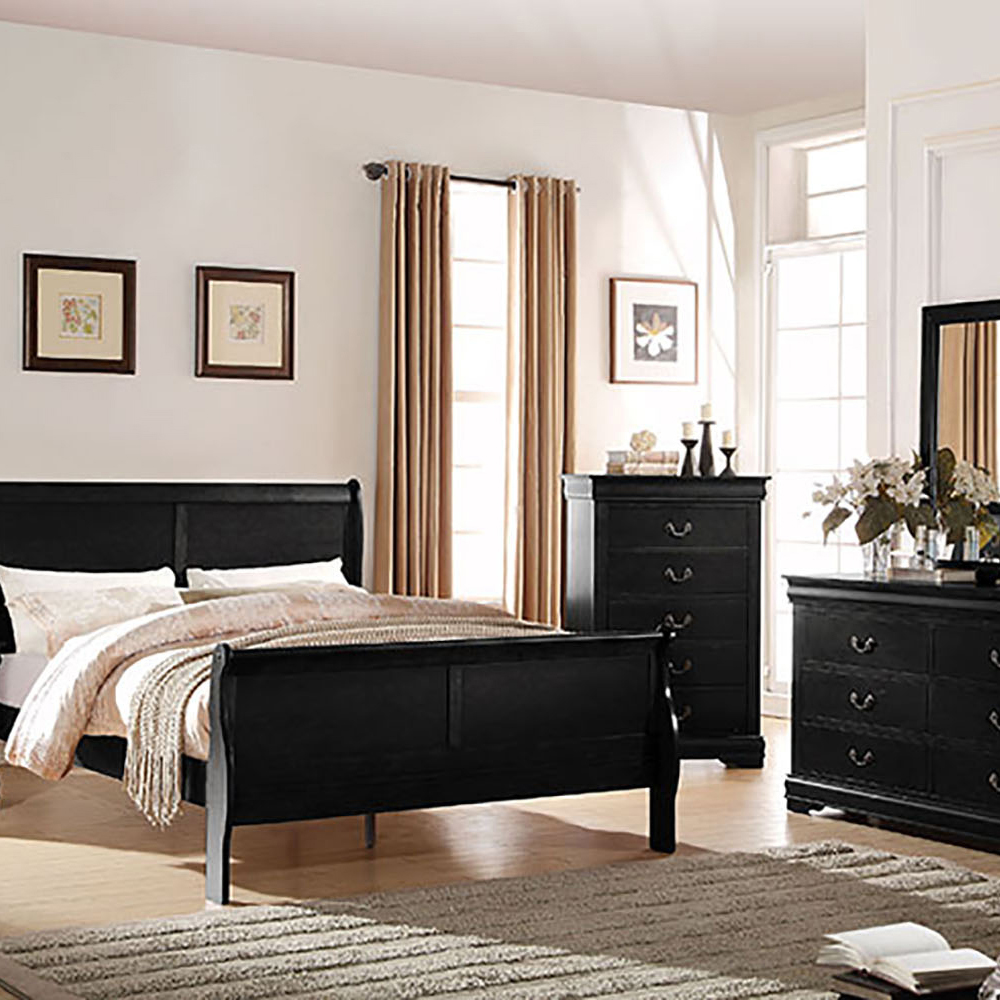 Black 2-drawer Nightstand