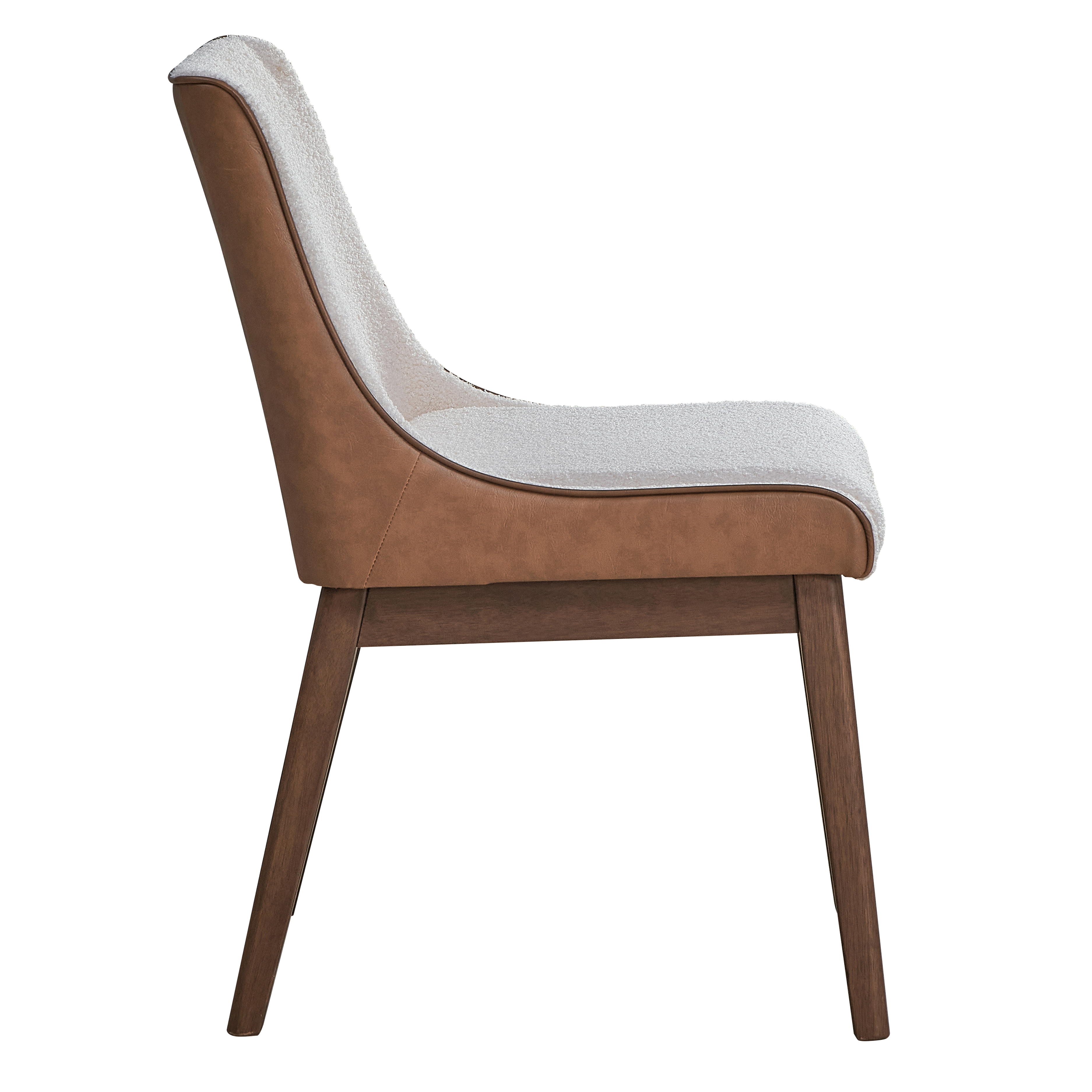 White and Brown Side Chair (Set of 2)