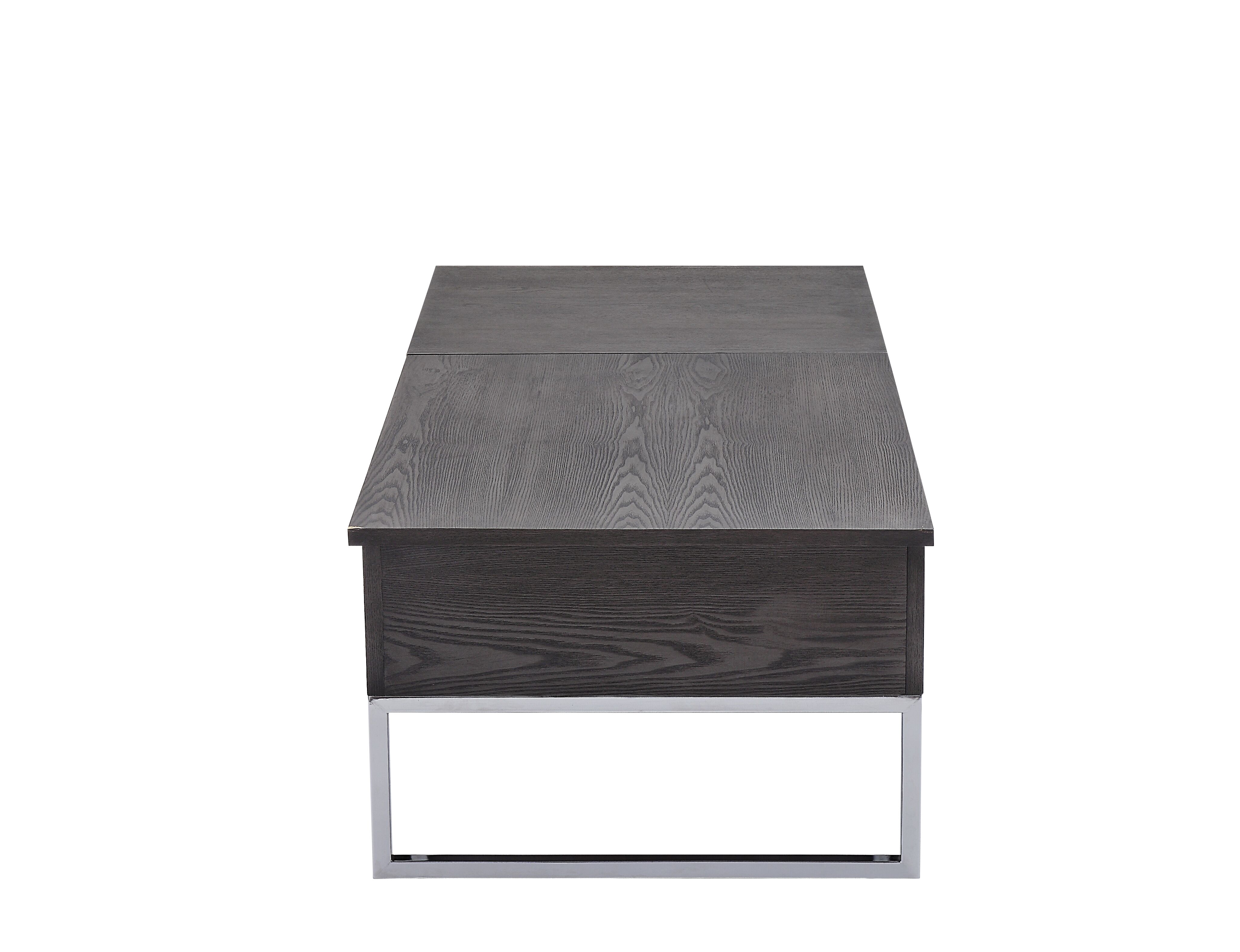 Grey Oak and Chrome Coffee Table with Lift Top