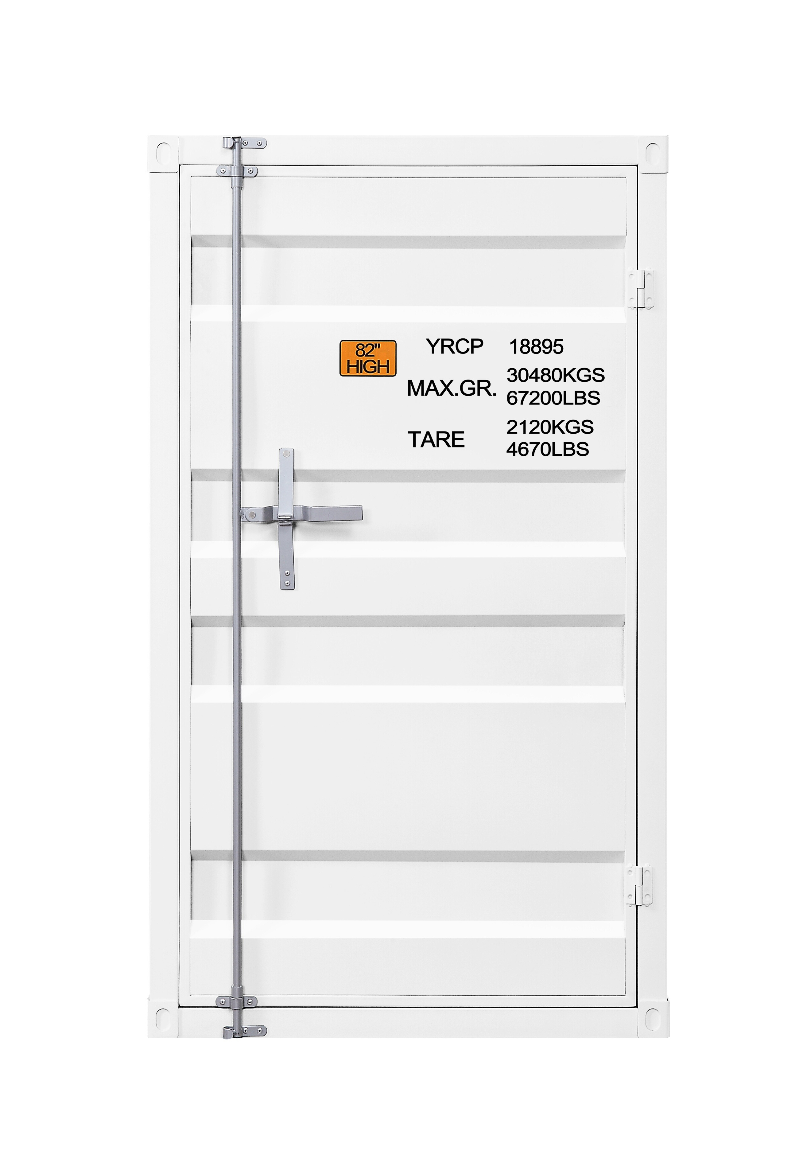 White 1-Door Chest with Container Lock