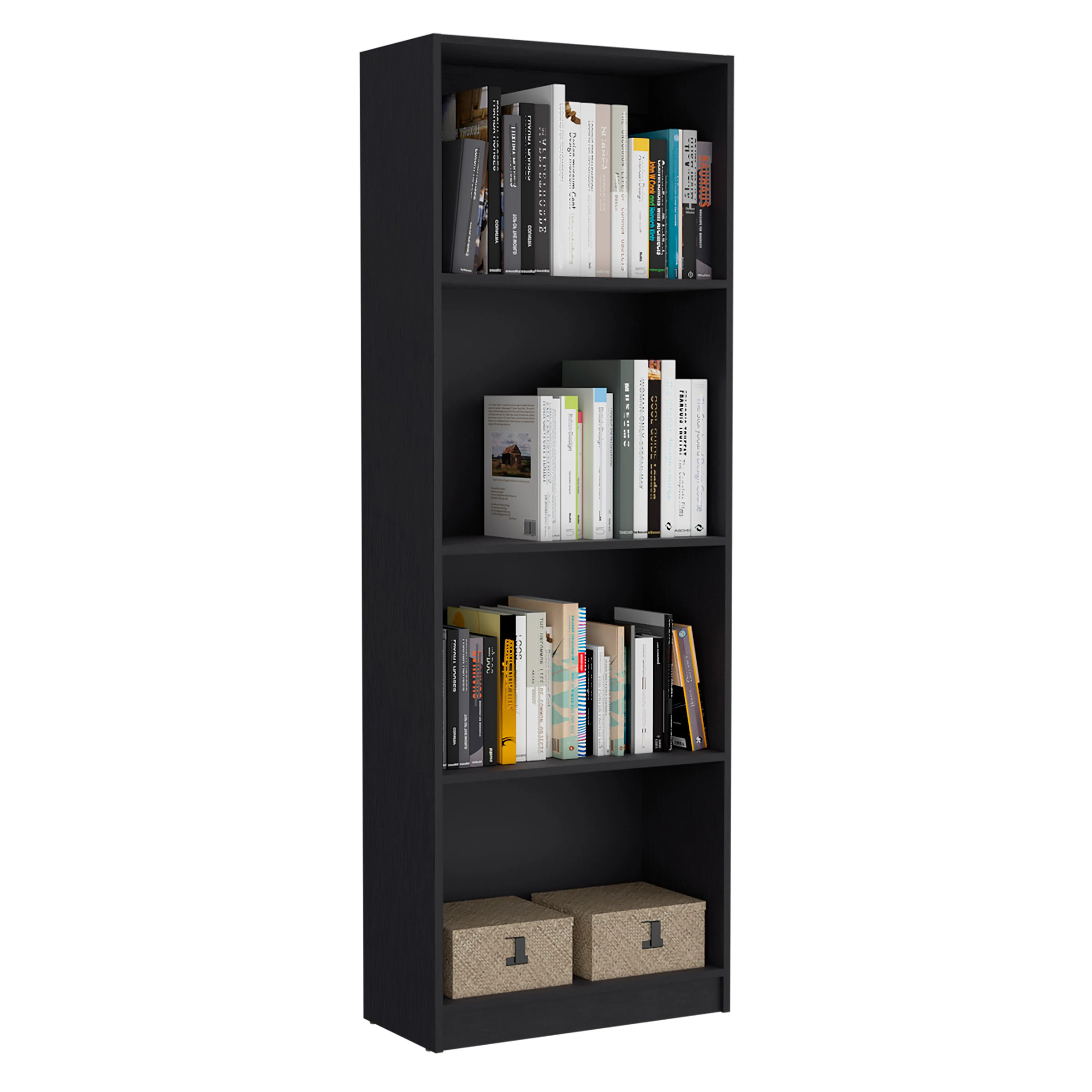 Black Tier Storage Shelves Bookcase