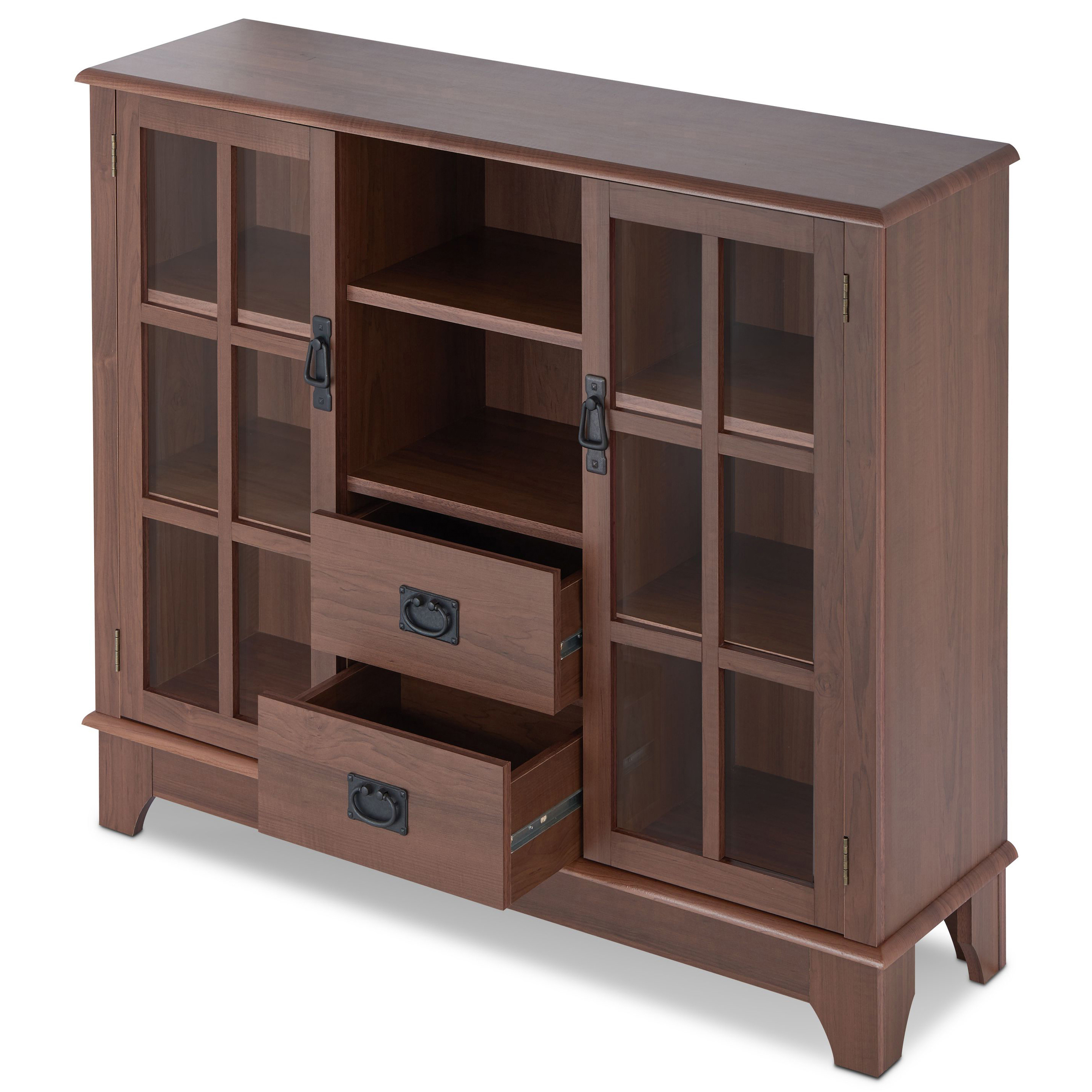 Walnut 2-door Server with 2-drawer