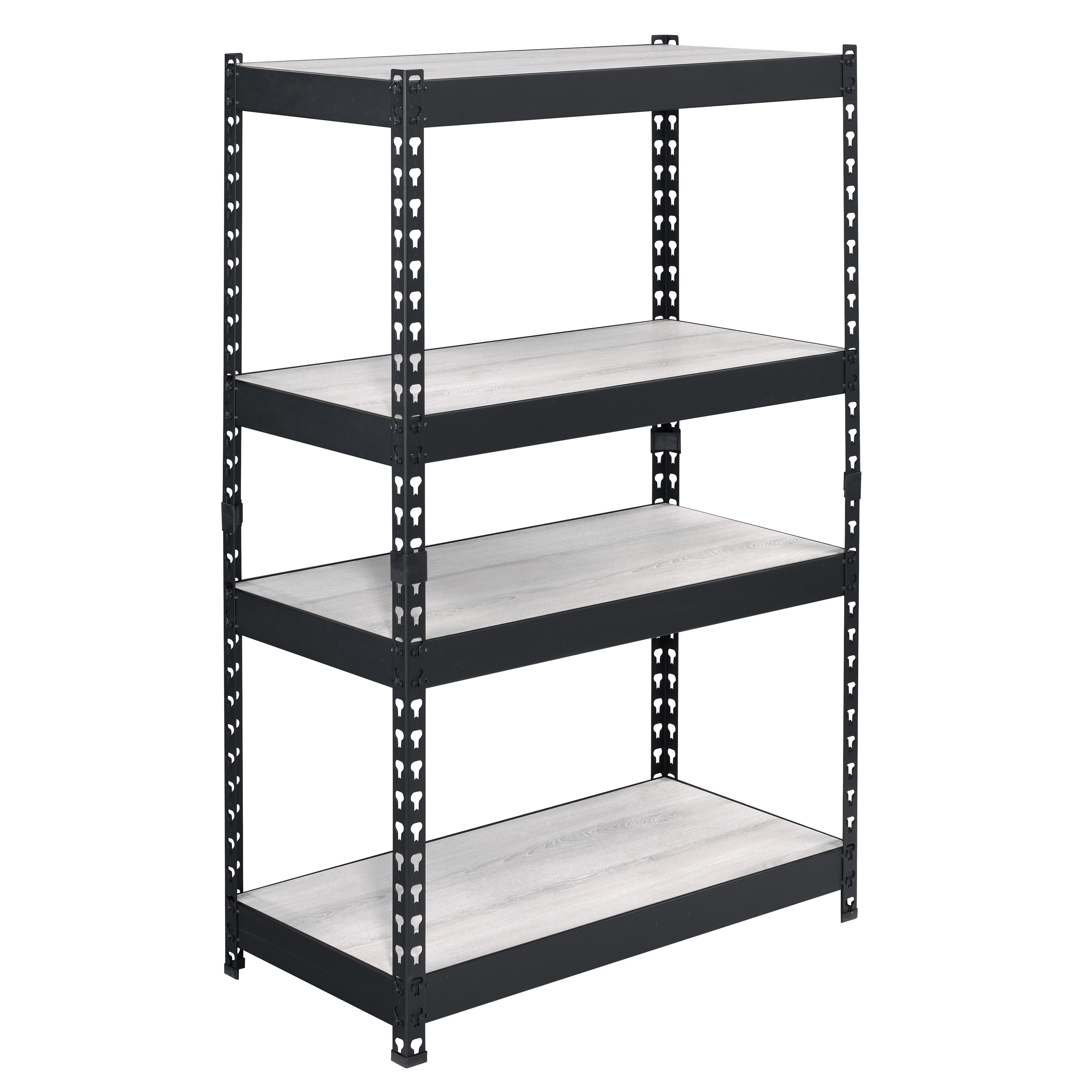 Natural and Black 4-tier Bookcase