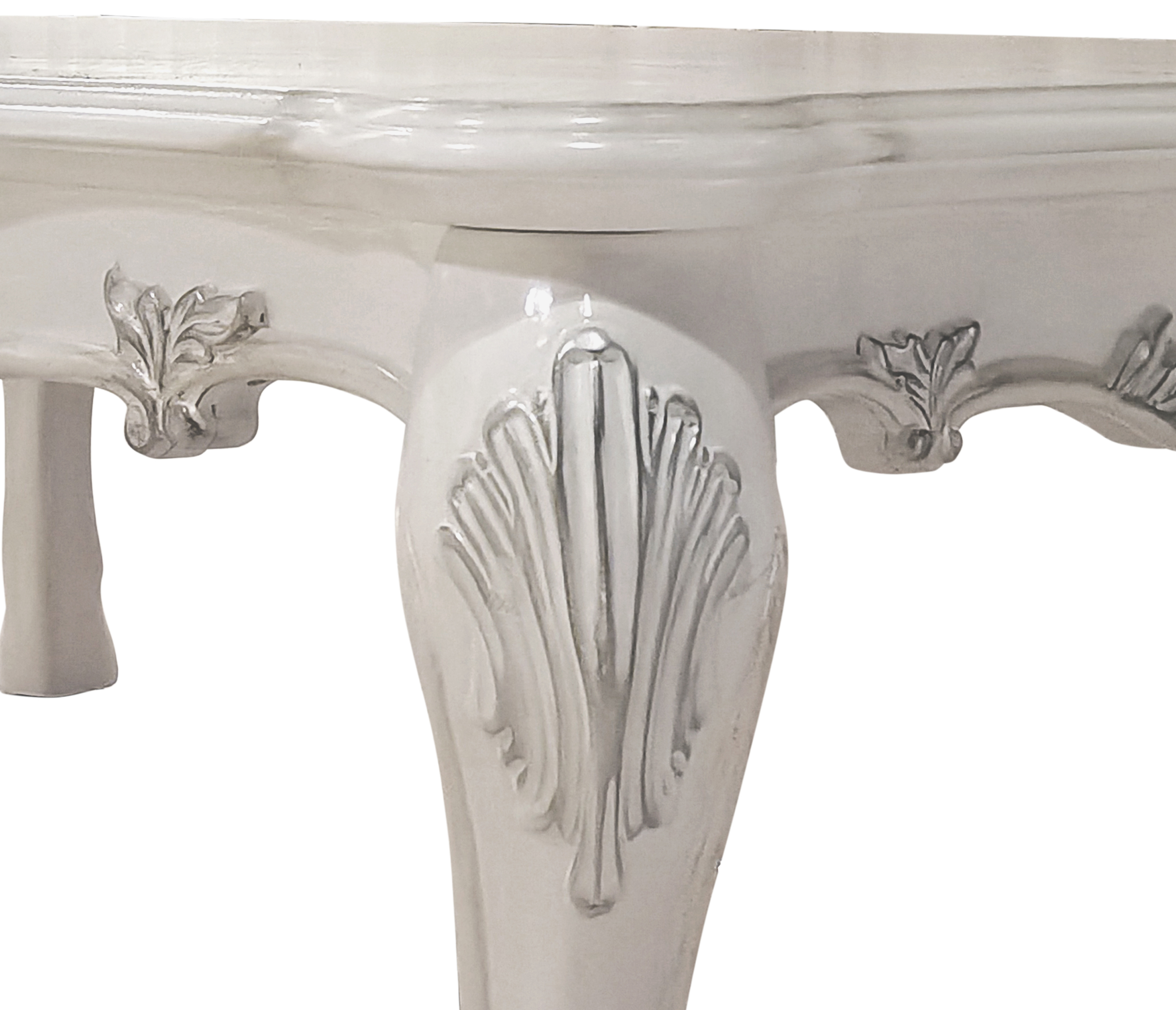 Bone White Coffee Table with Claw Leg