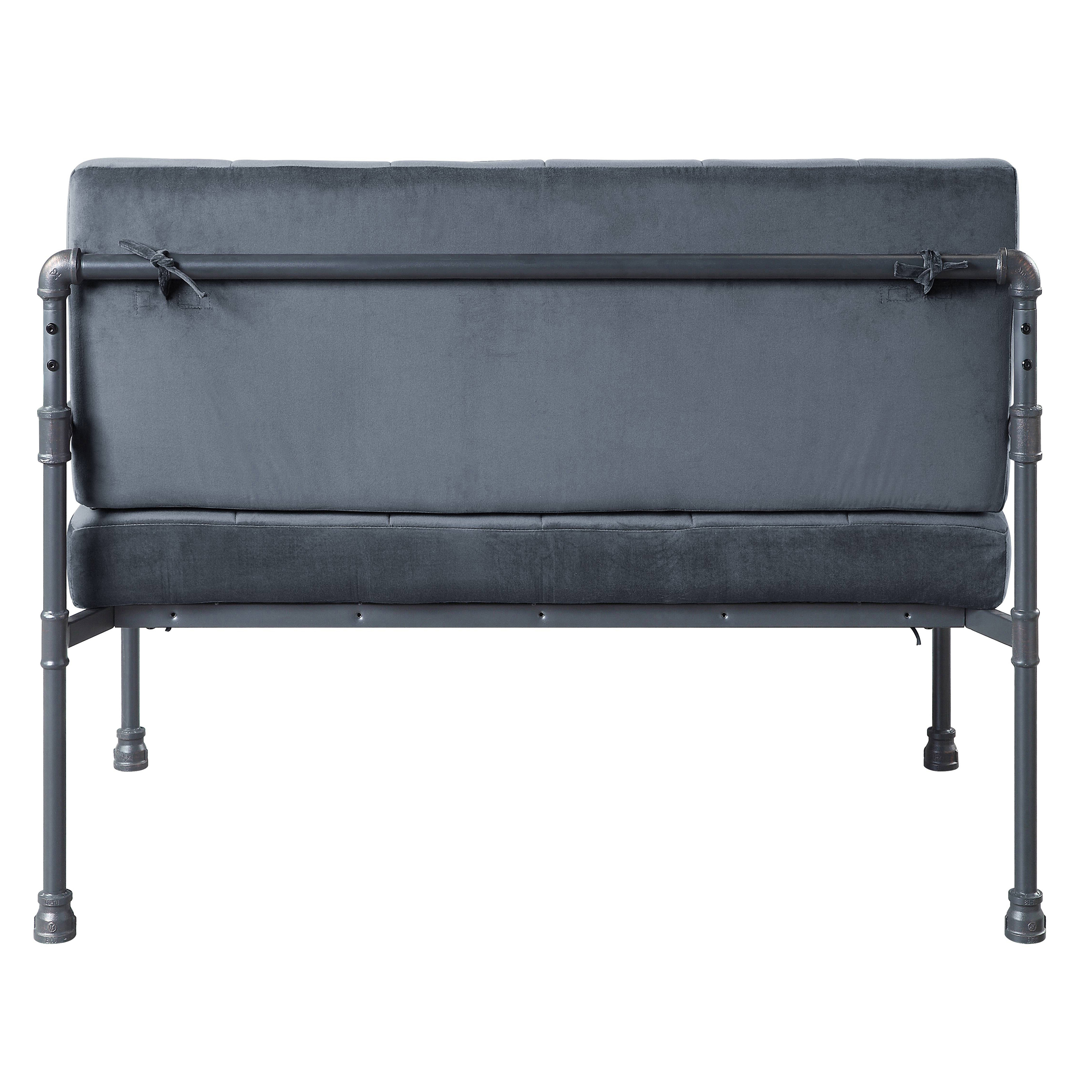 Grey and Sandy Grey Loveseat with Loose Back