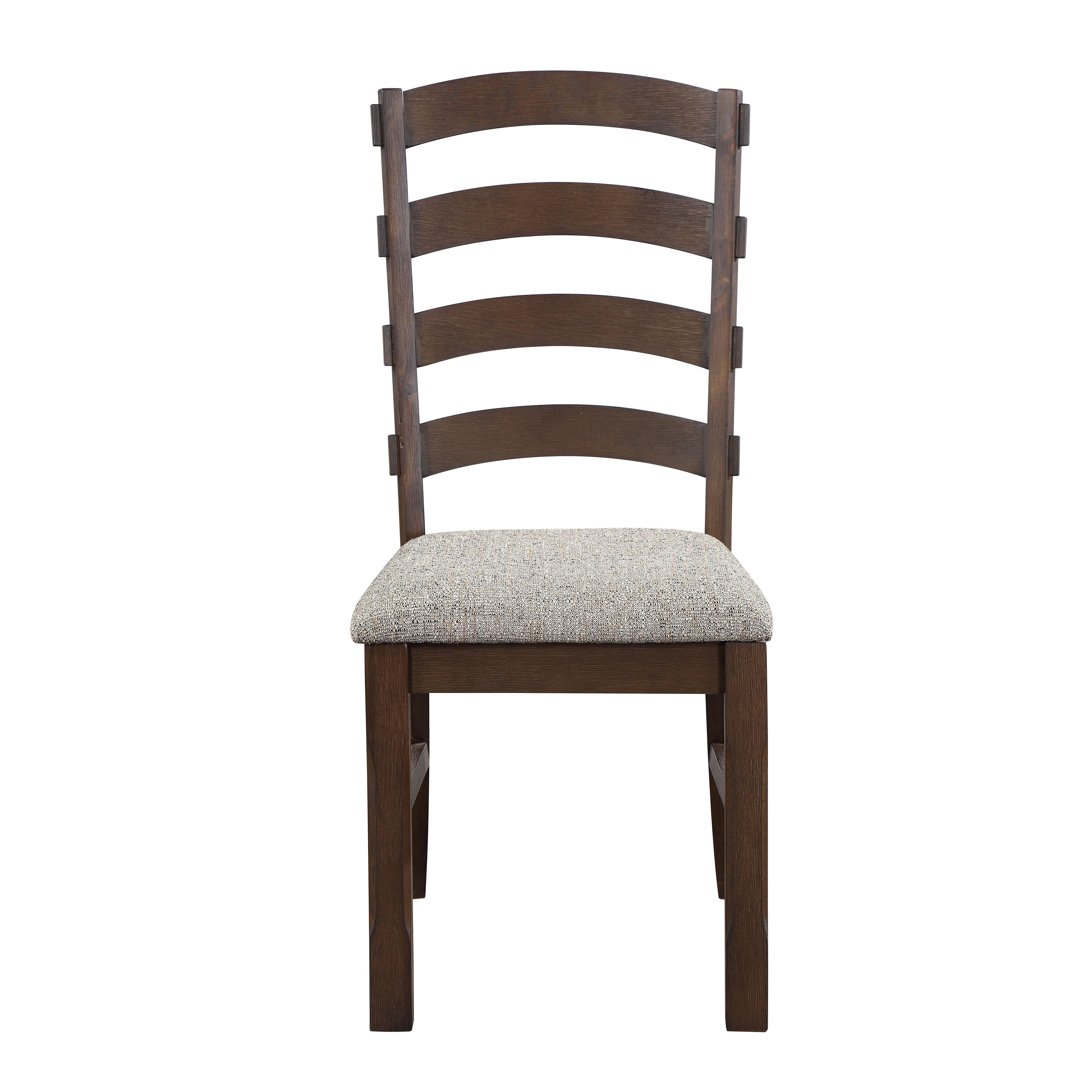 Grey and Rustic Brown Ladder Back Side Chairs (Set of 2)