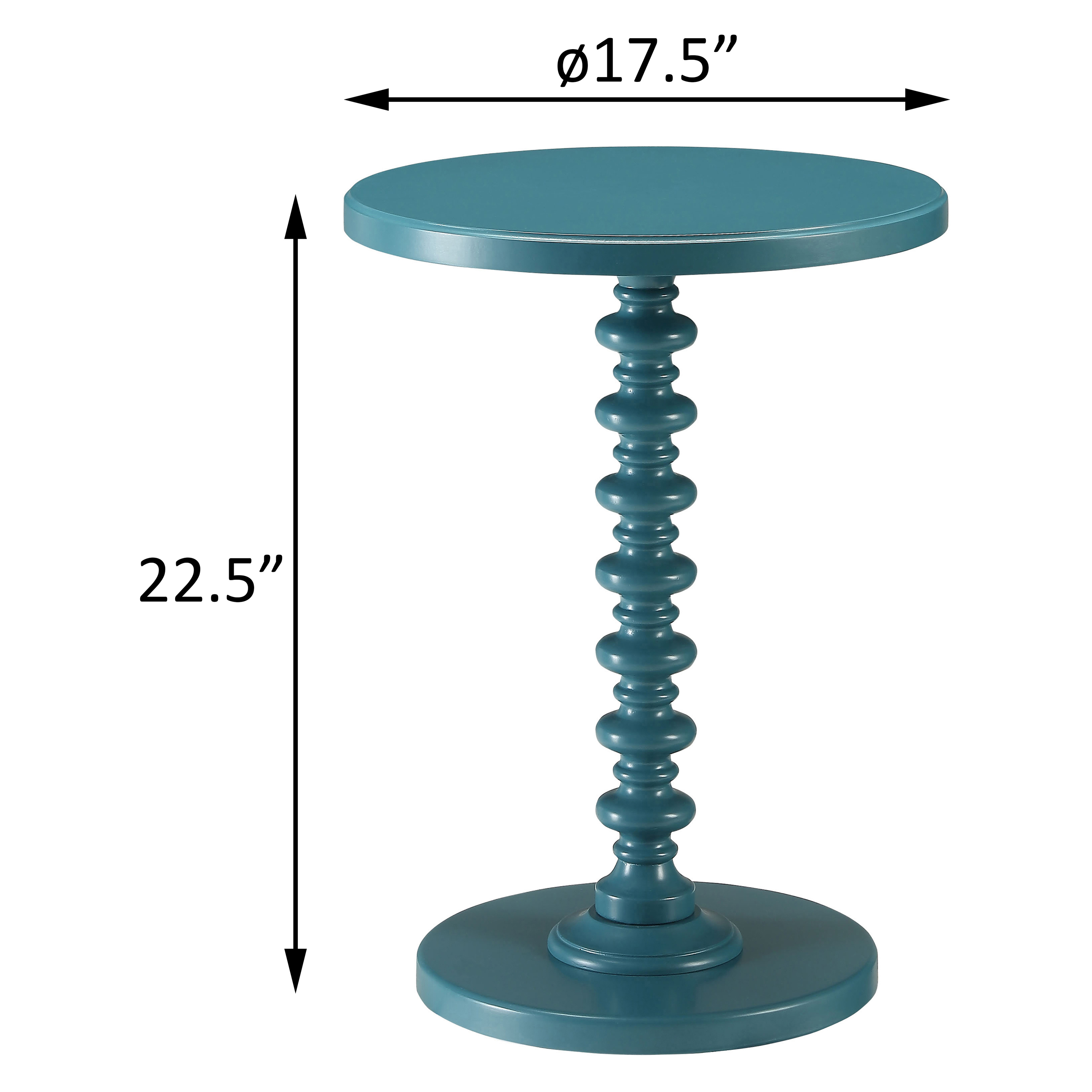 Teal Round Wooden Side Table