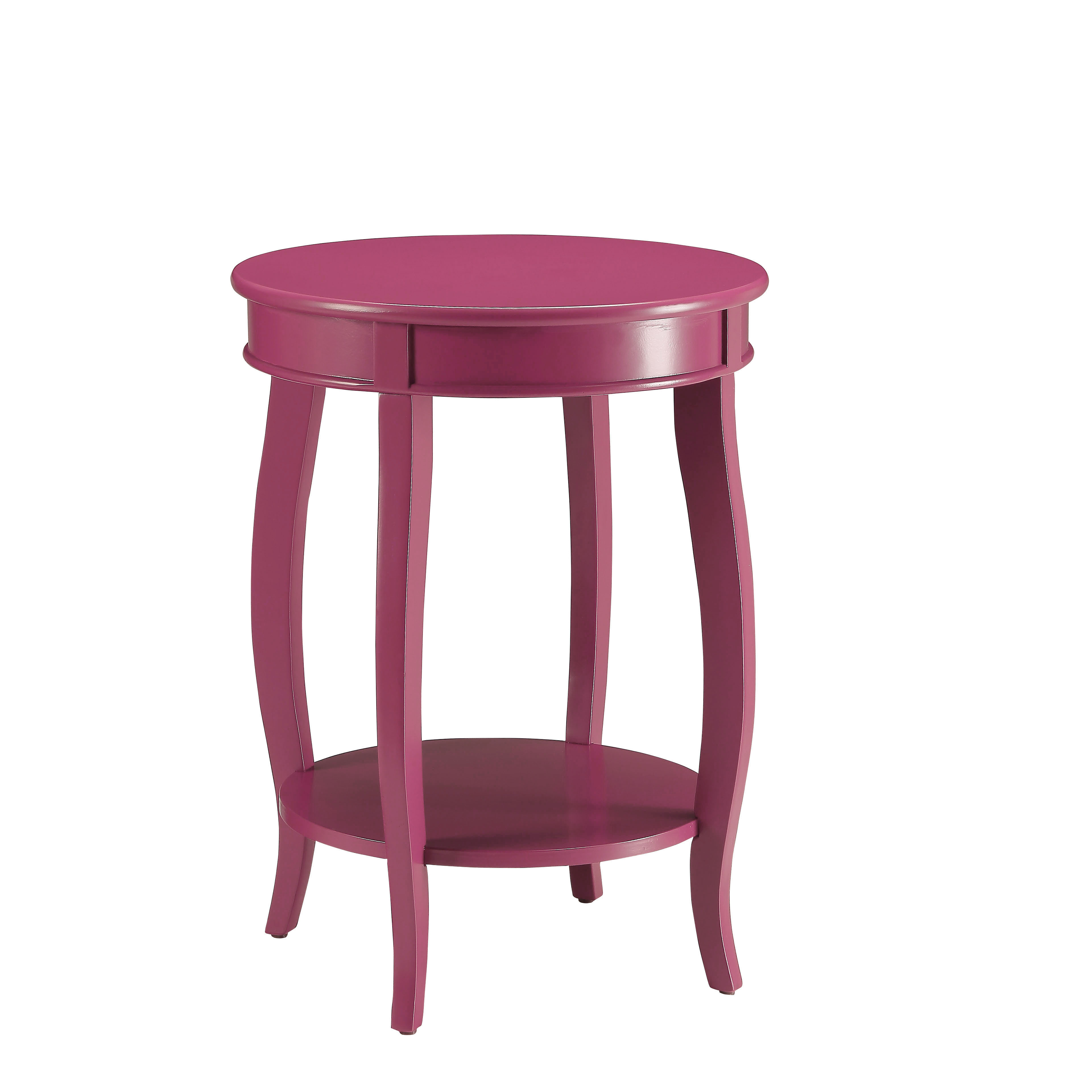 Purple Accent Table with Bottom Shelf