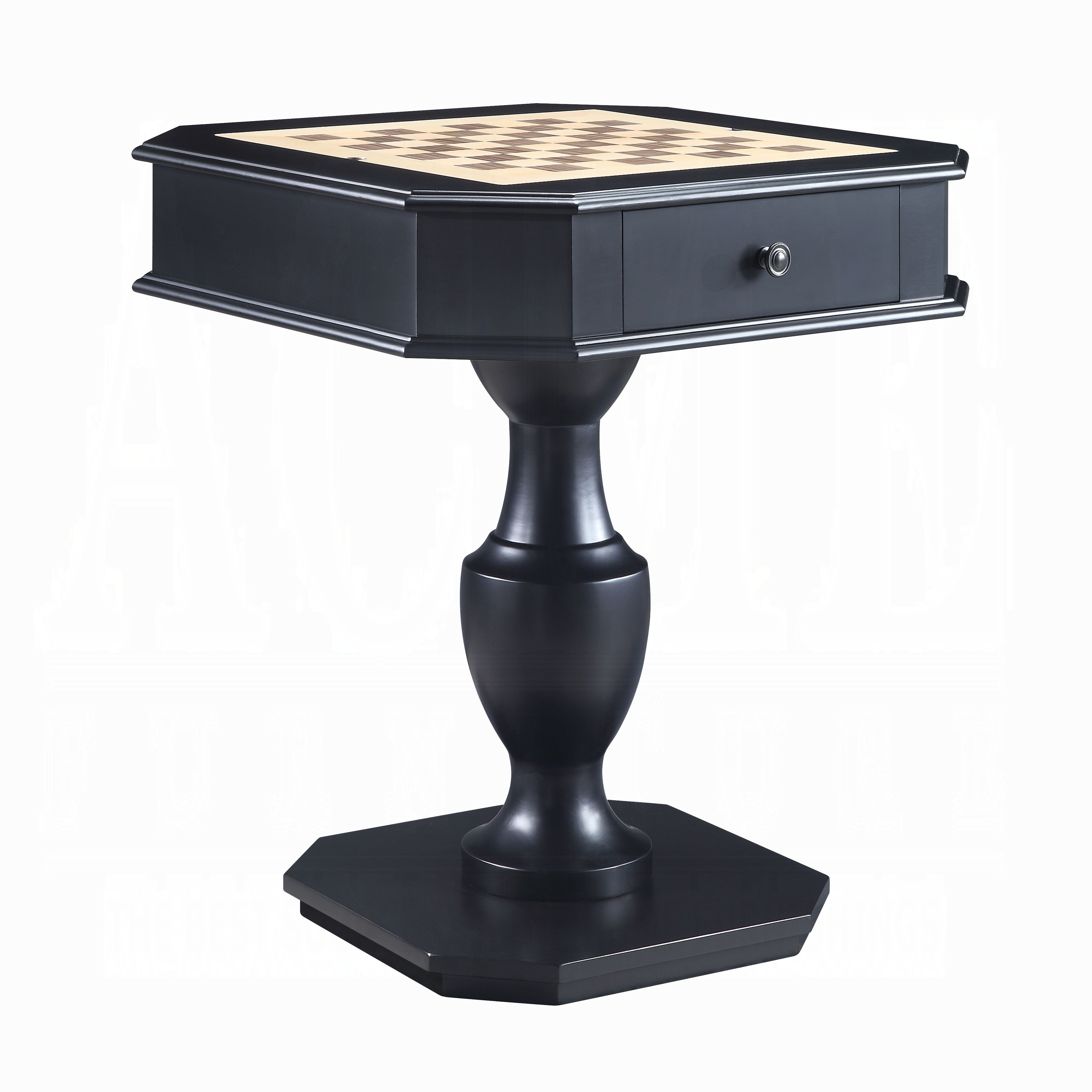 Black 2-Drawer Game Table