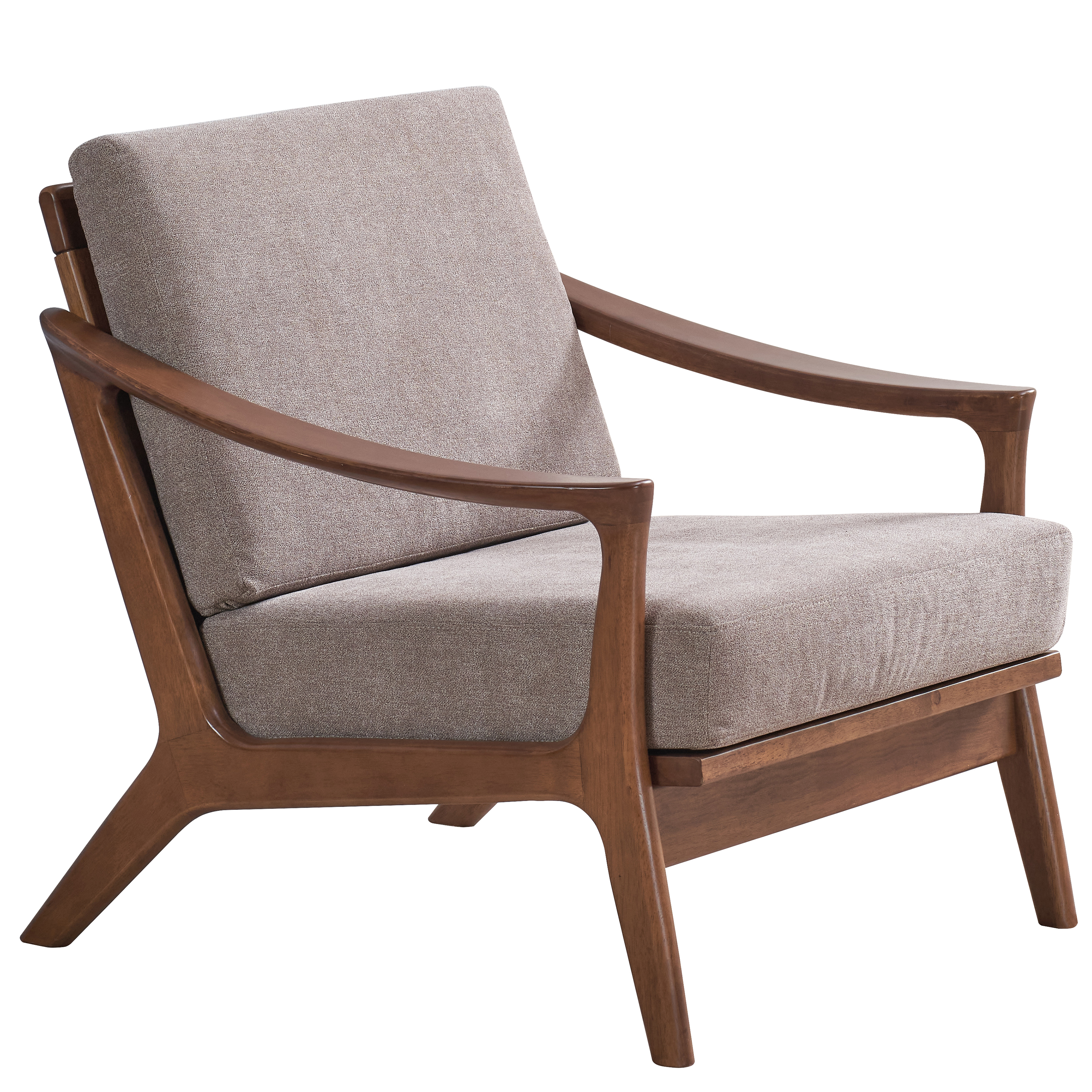 Light Brown And Brown Accent Chair with Removable Cushion