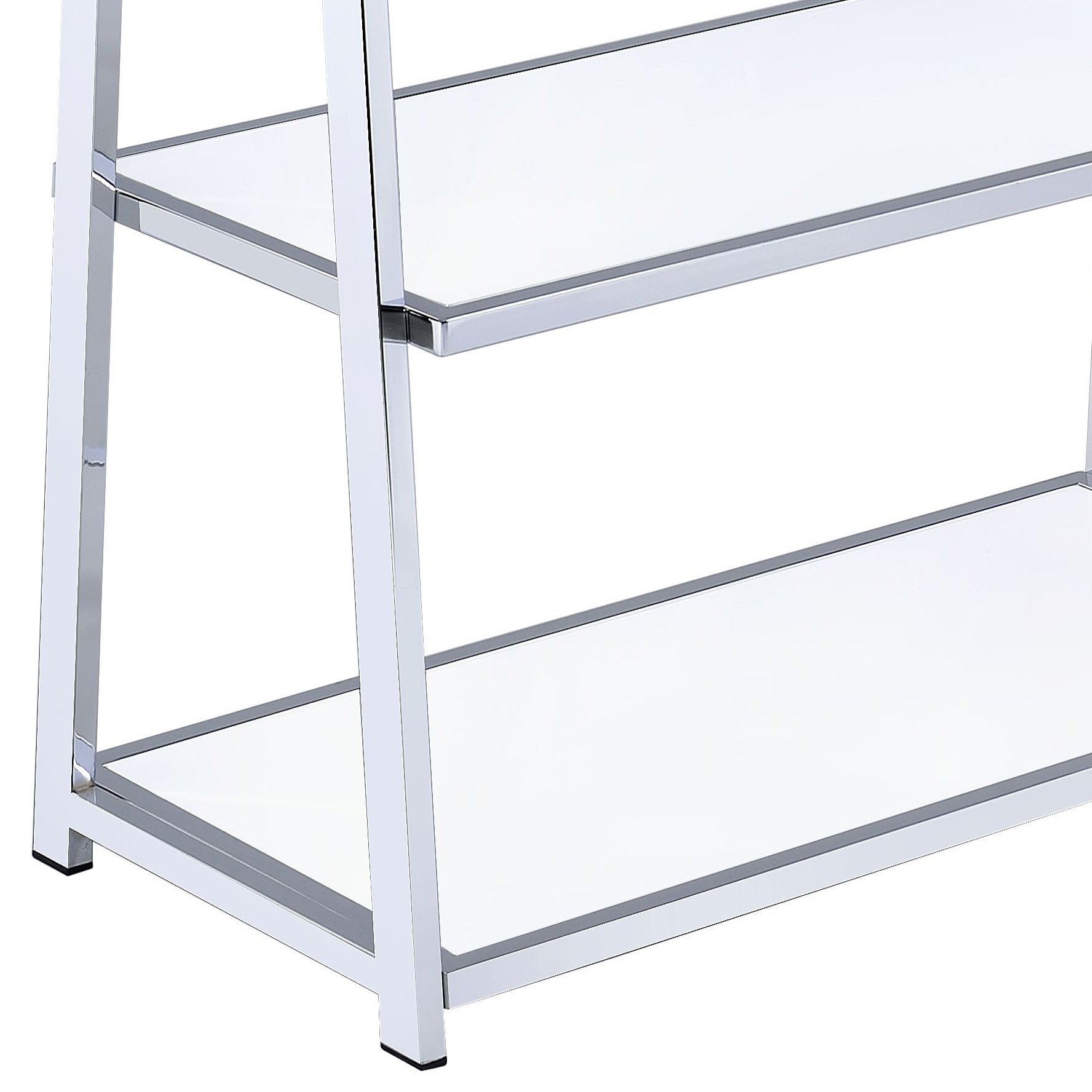 White and Chrome Bookshelf with 6 Shelves