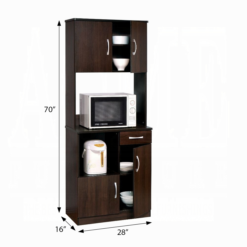 Espresso 4-Door Kitchen Cabinet with 1 Drawer