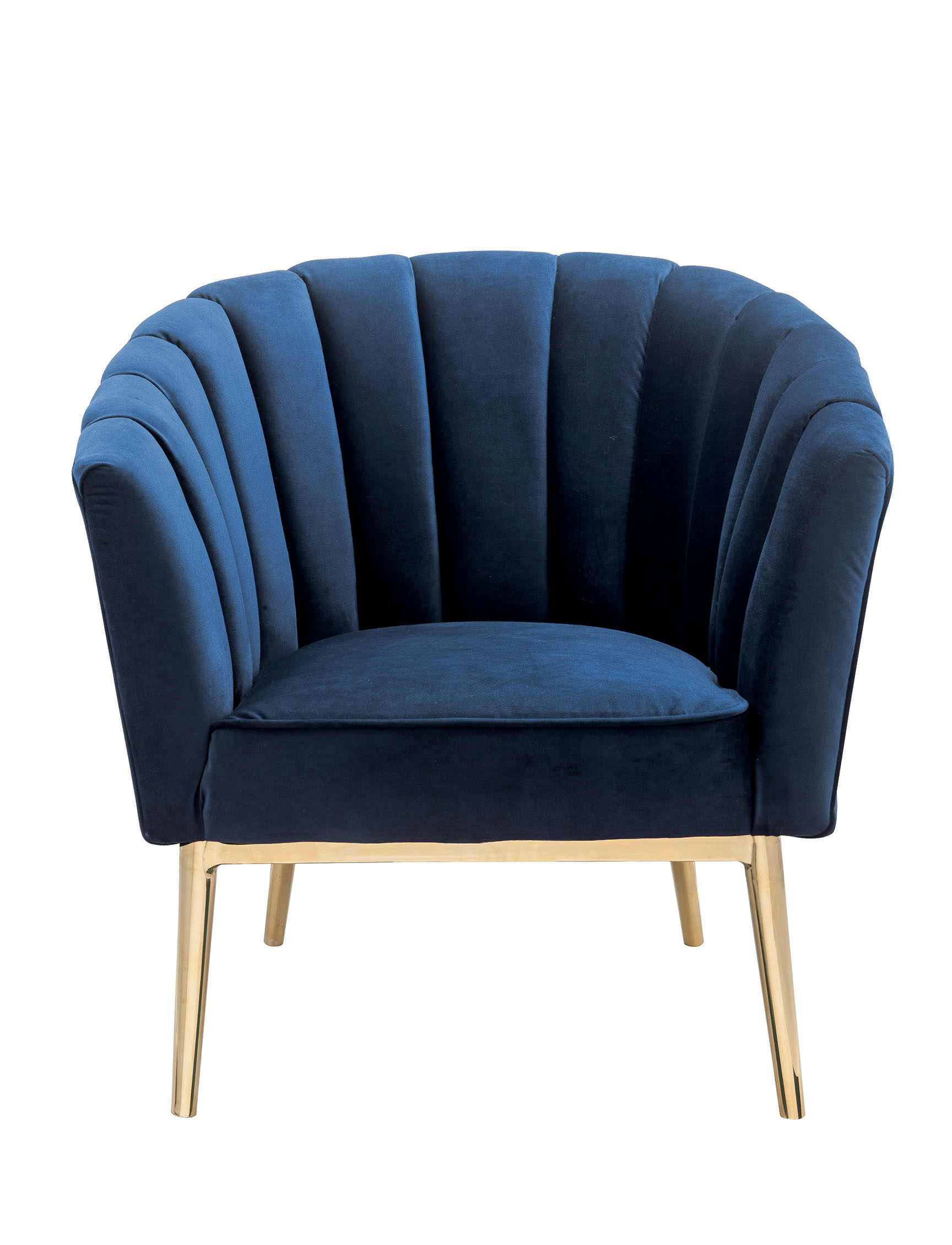 Midnight Blue and Gold Tufted Accent Chair