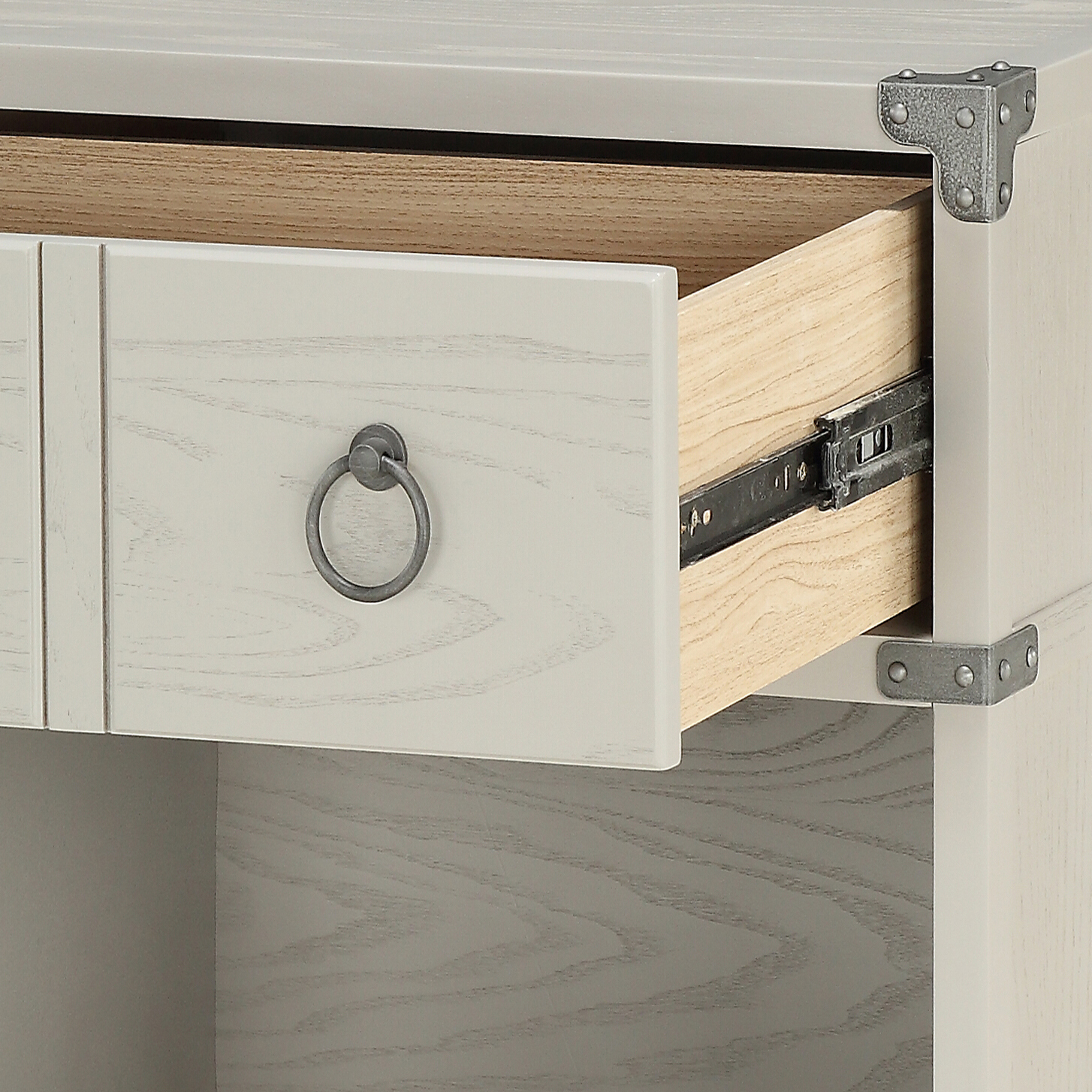 Grey 1-drawer Nightstand