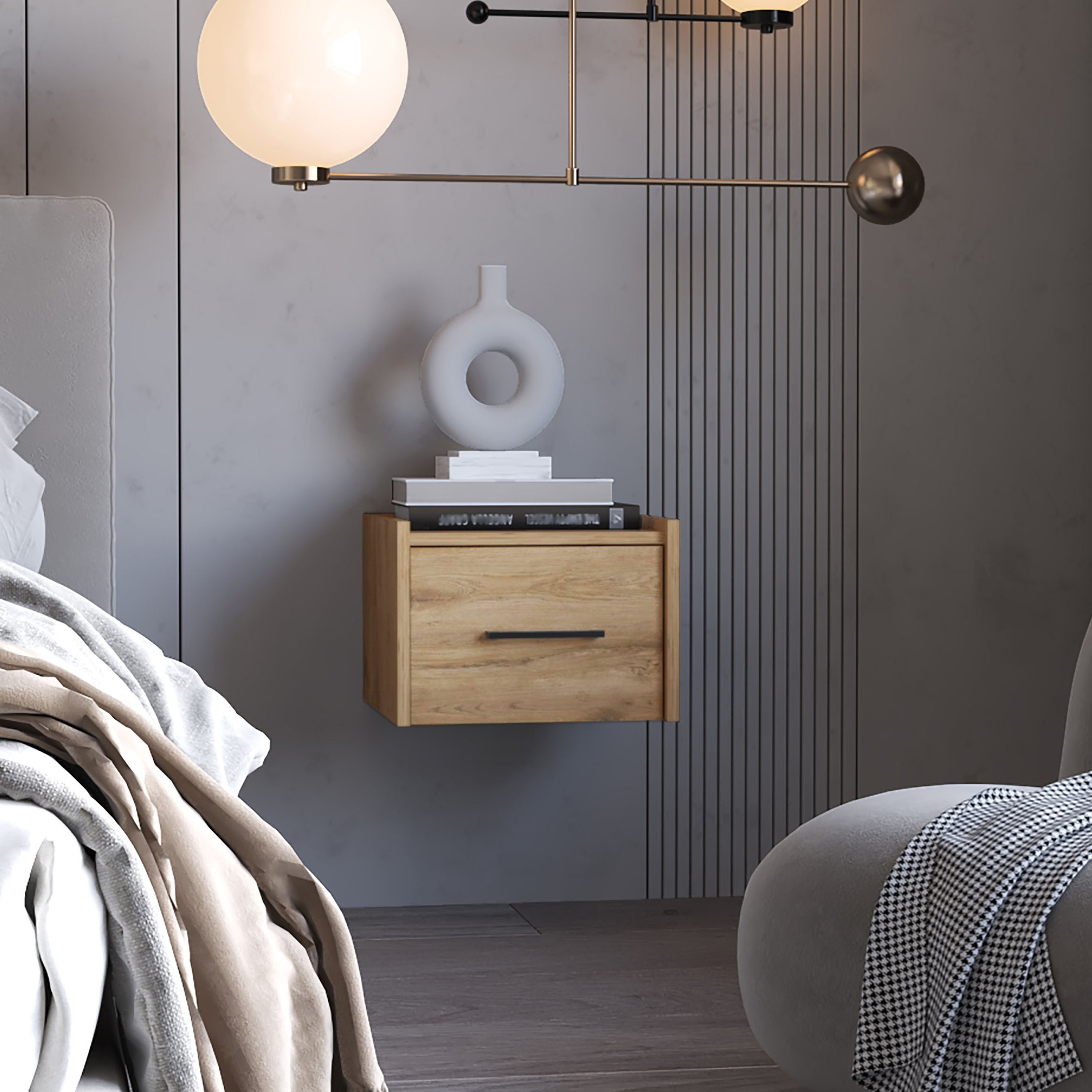 Macadamia Wall-Mounted Floating Nightstand