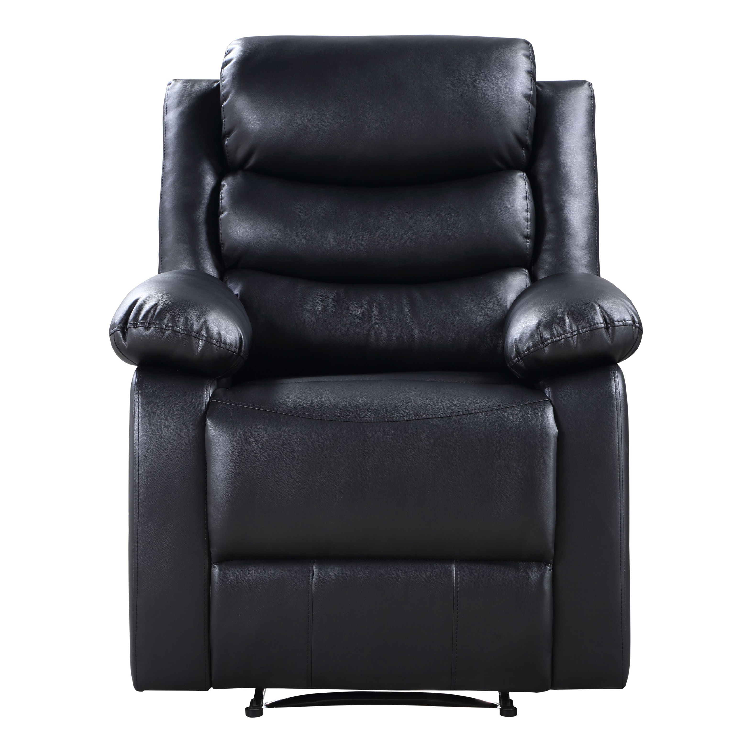 Black Power Recliner with Pillow Top Arms