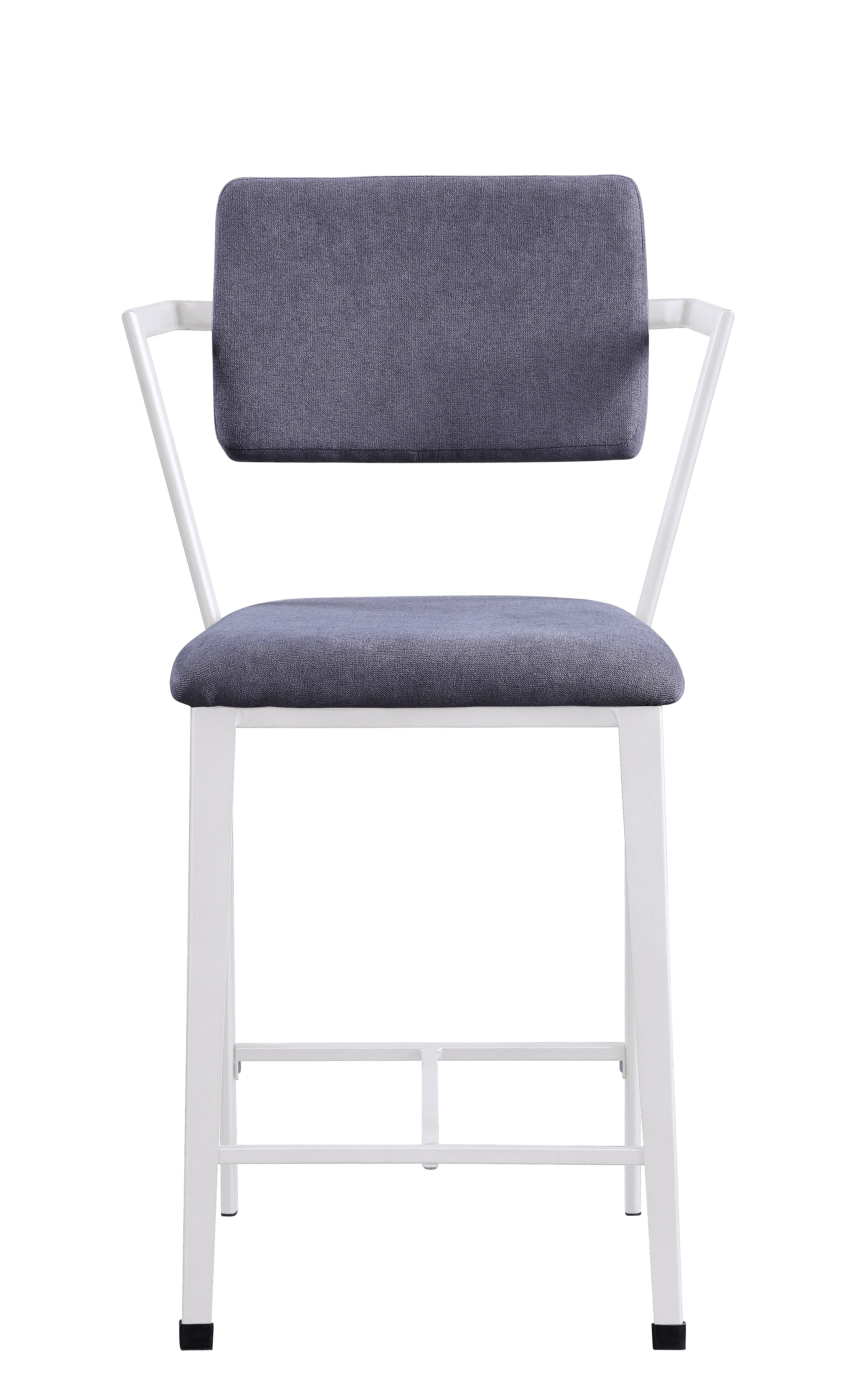 Grey and White Padded Counter Height Chair (Set of 2)