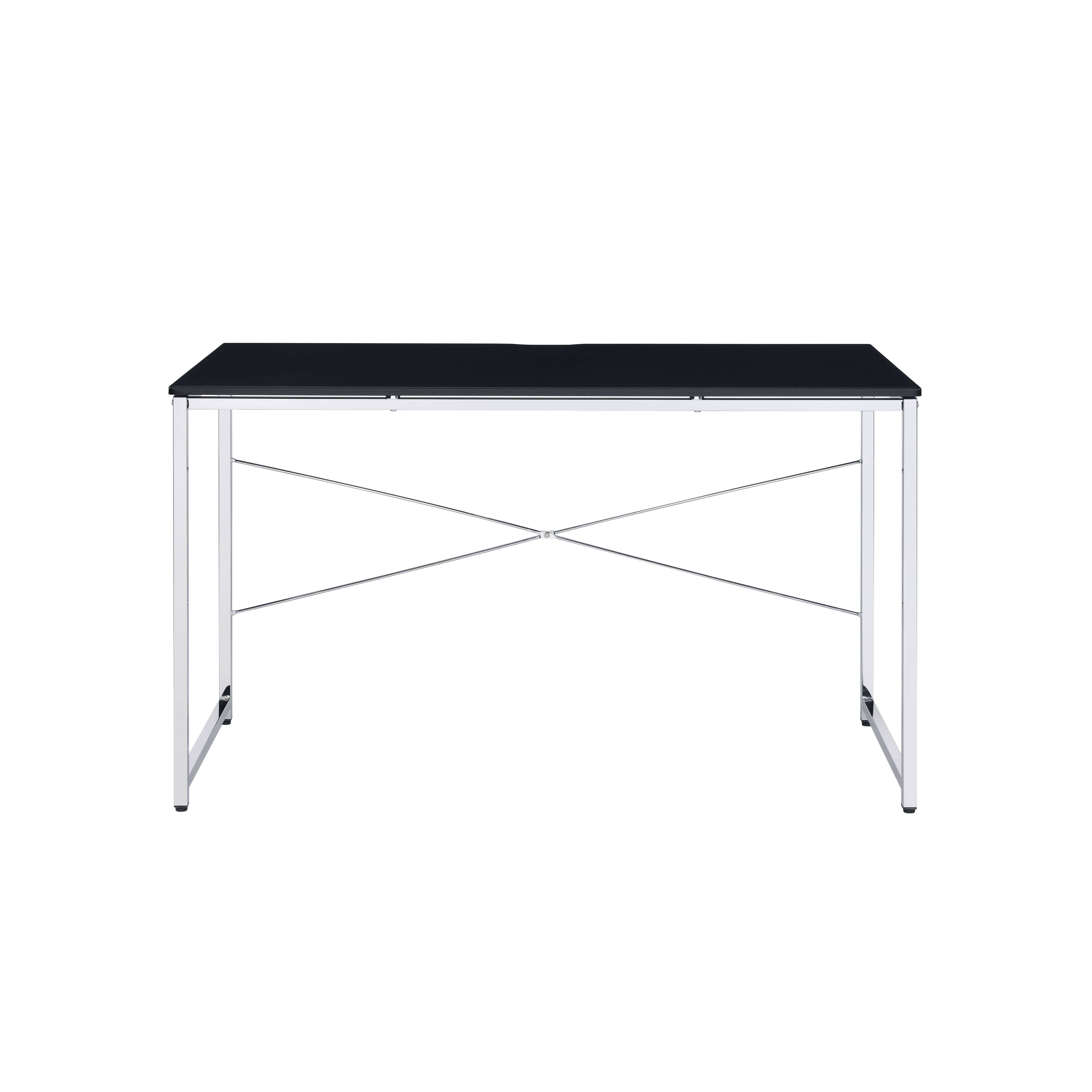 Black and Chrome Writing Desk with Sled Base